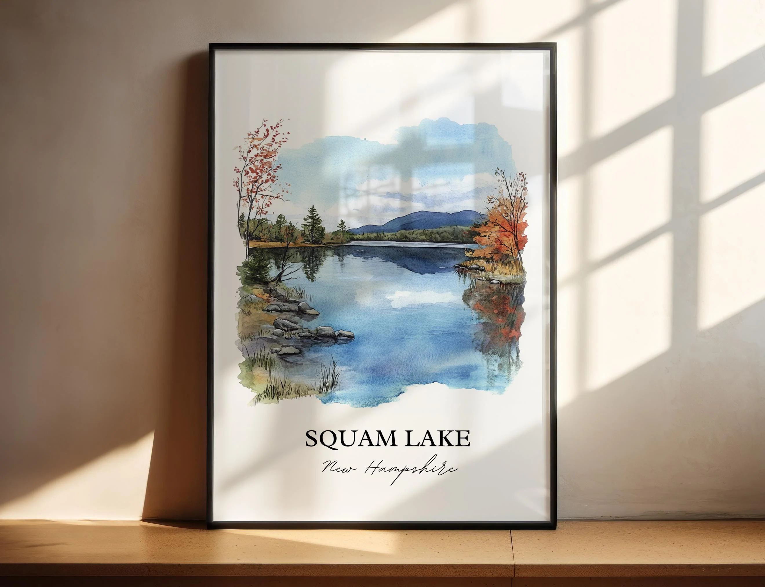 Squam Lake, New Hampshire – Watercolor Art Print