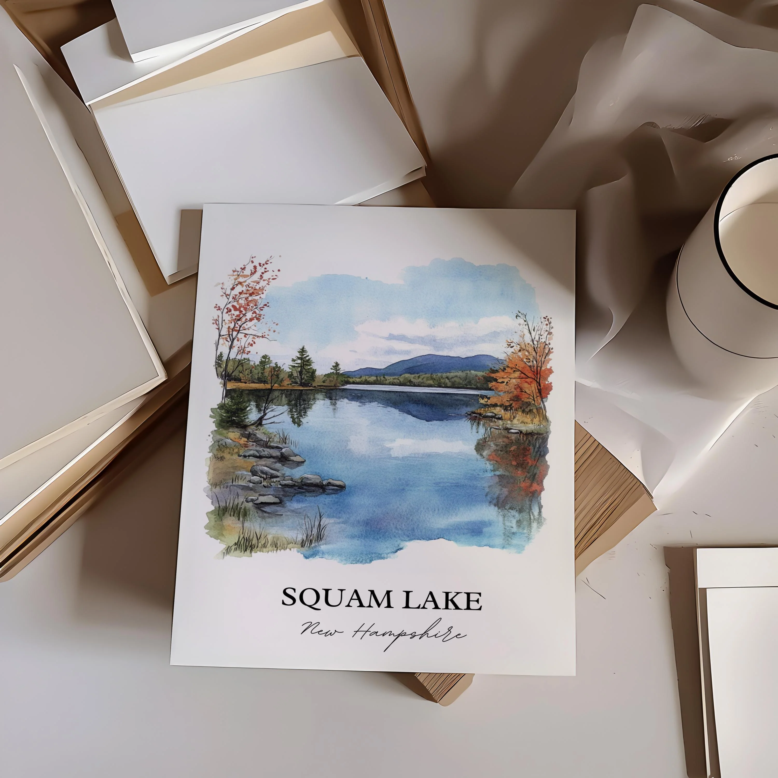 Squam Lake, New Hampshire – Watercolor Art Print - Image 6