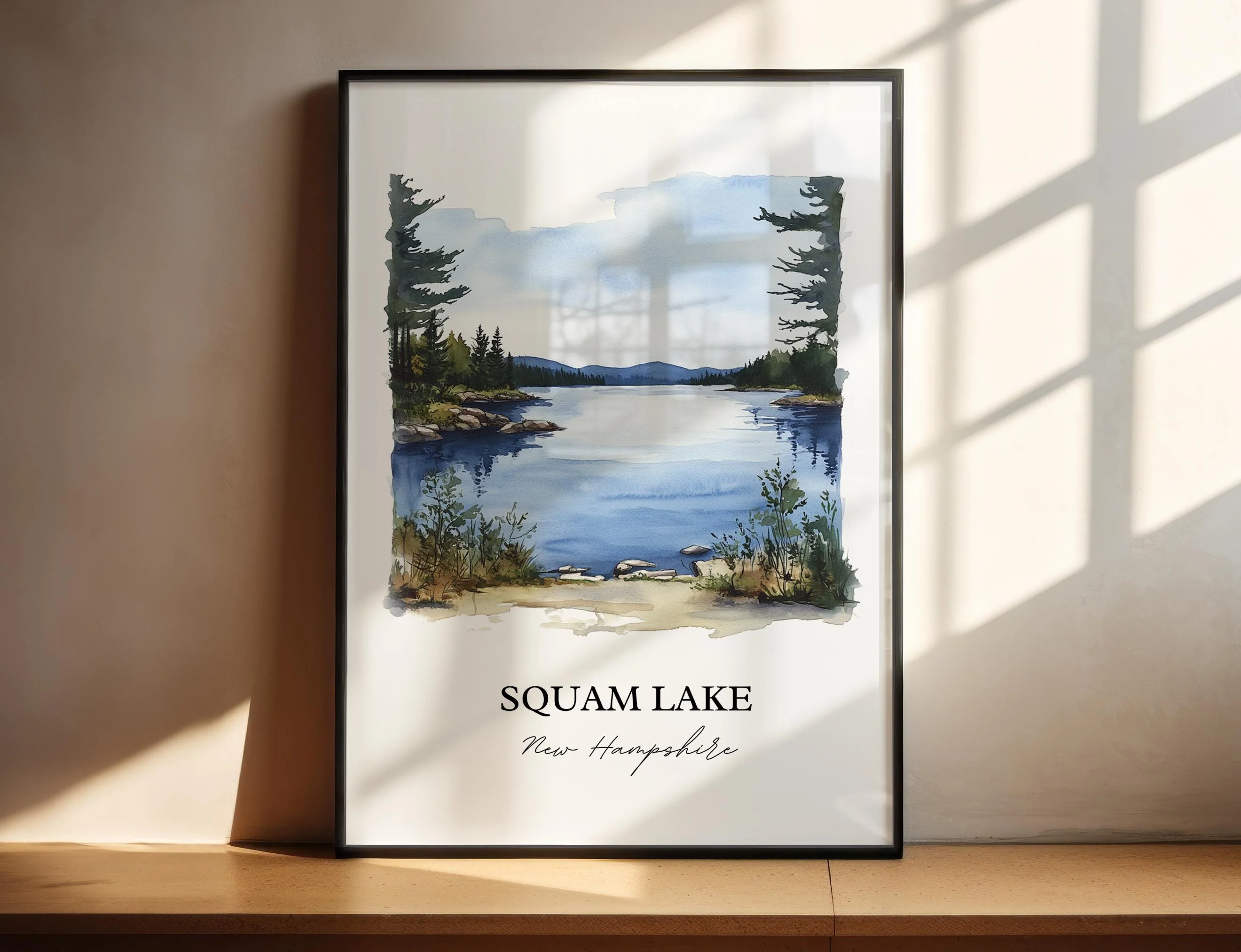 Squam Lake, New Hampshire – Watercolor Art Print