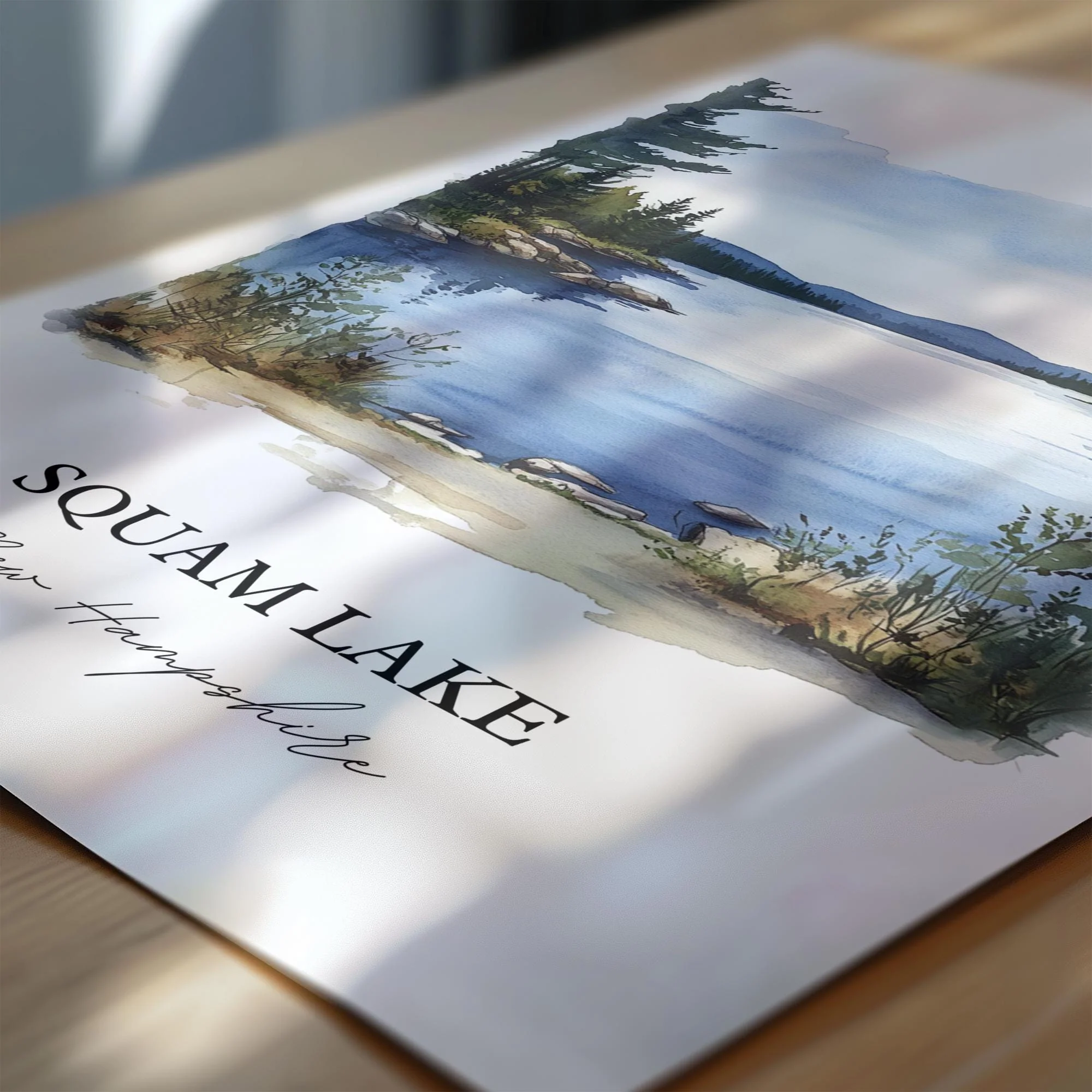 Squam Lake, New Hampshire – Watercolor Art Print - Image 2