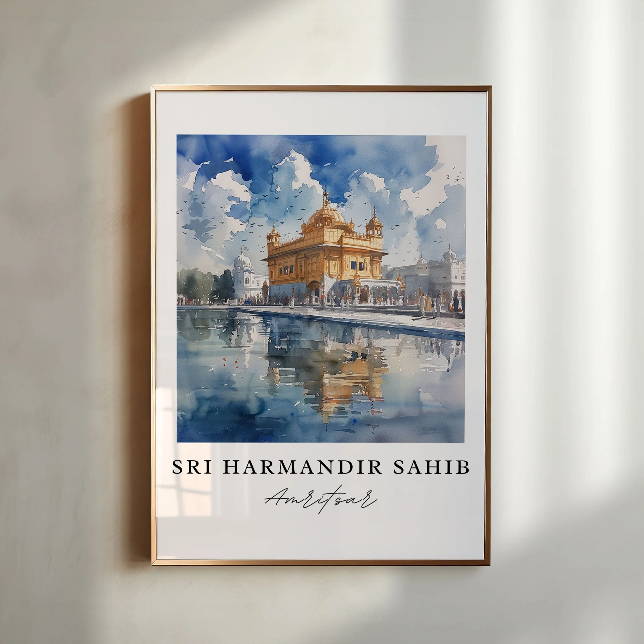 Amritsar, India – Watercolor Art Print of Sri Harmandir Sahib