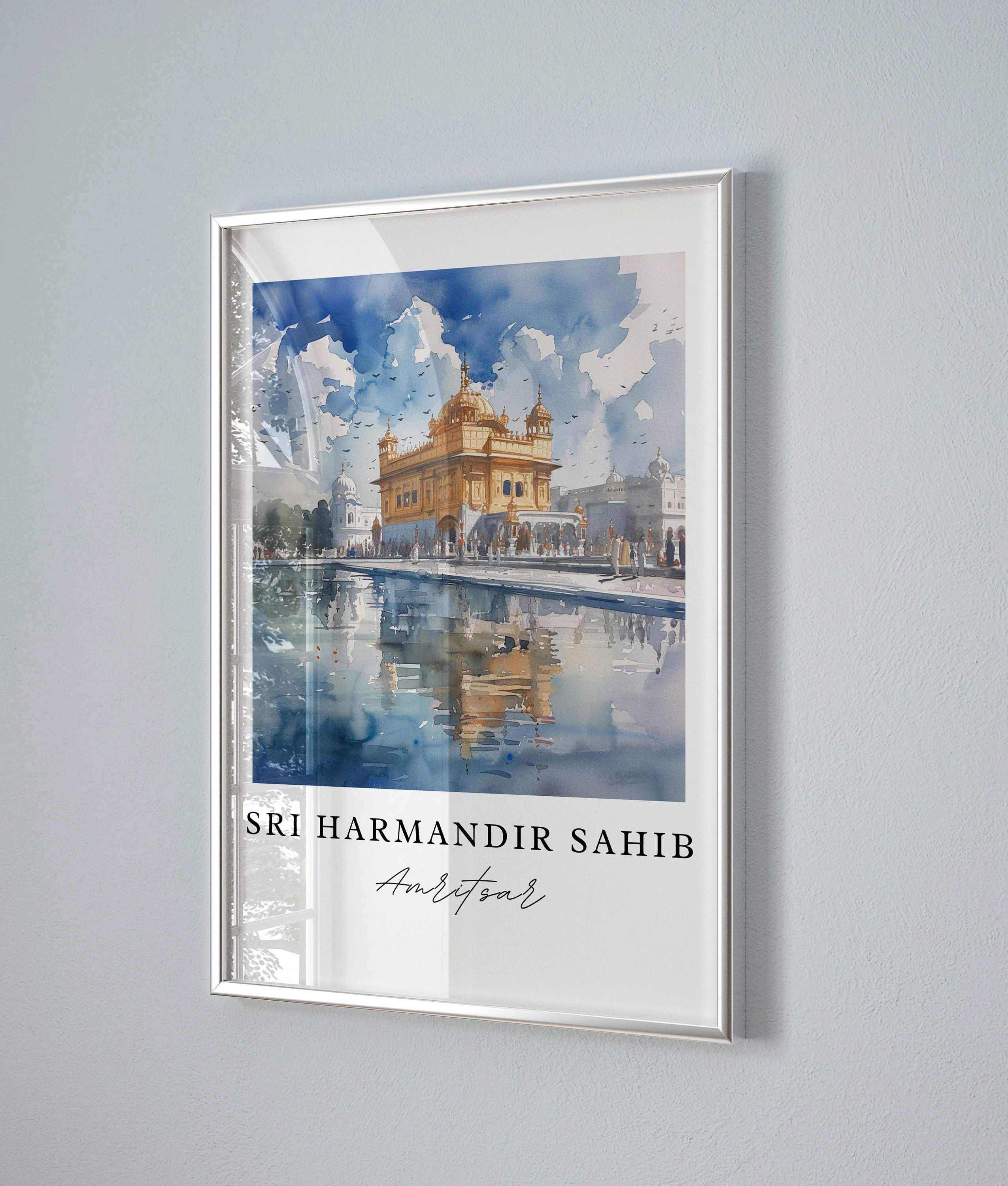 Amritsar, India – Watercolor Art Print of Sri Harmandir Sahib - Image 5