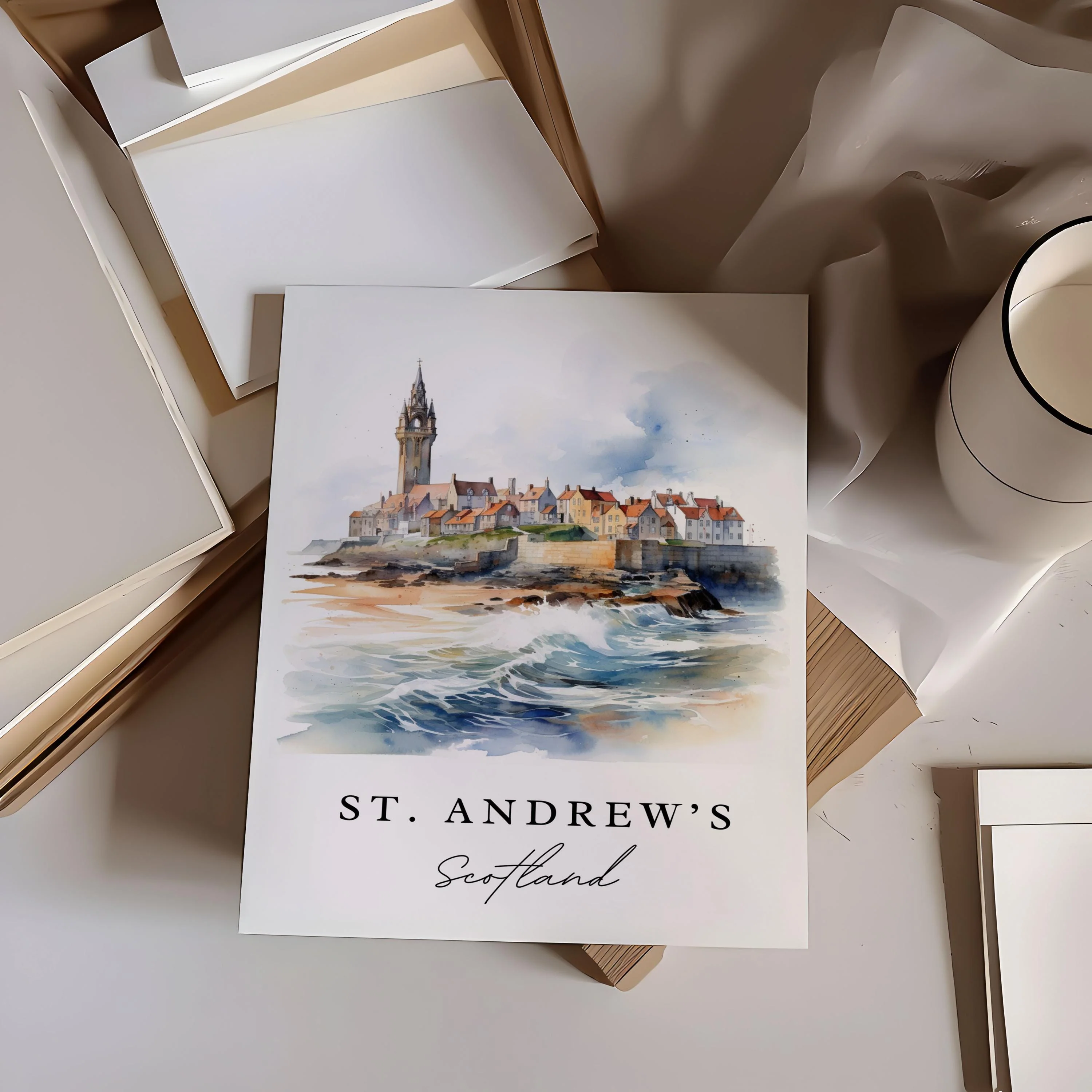 St Andrews, Scotland – Watercolor Art Print - Image 2