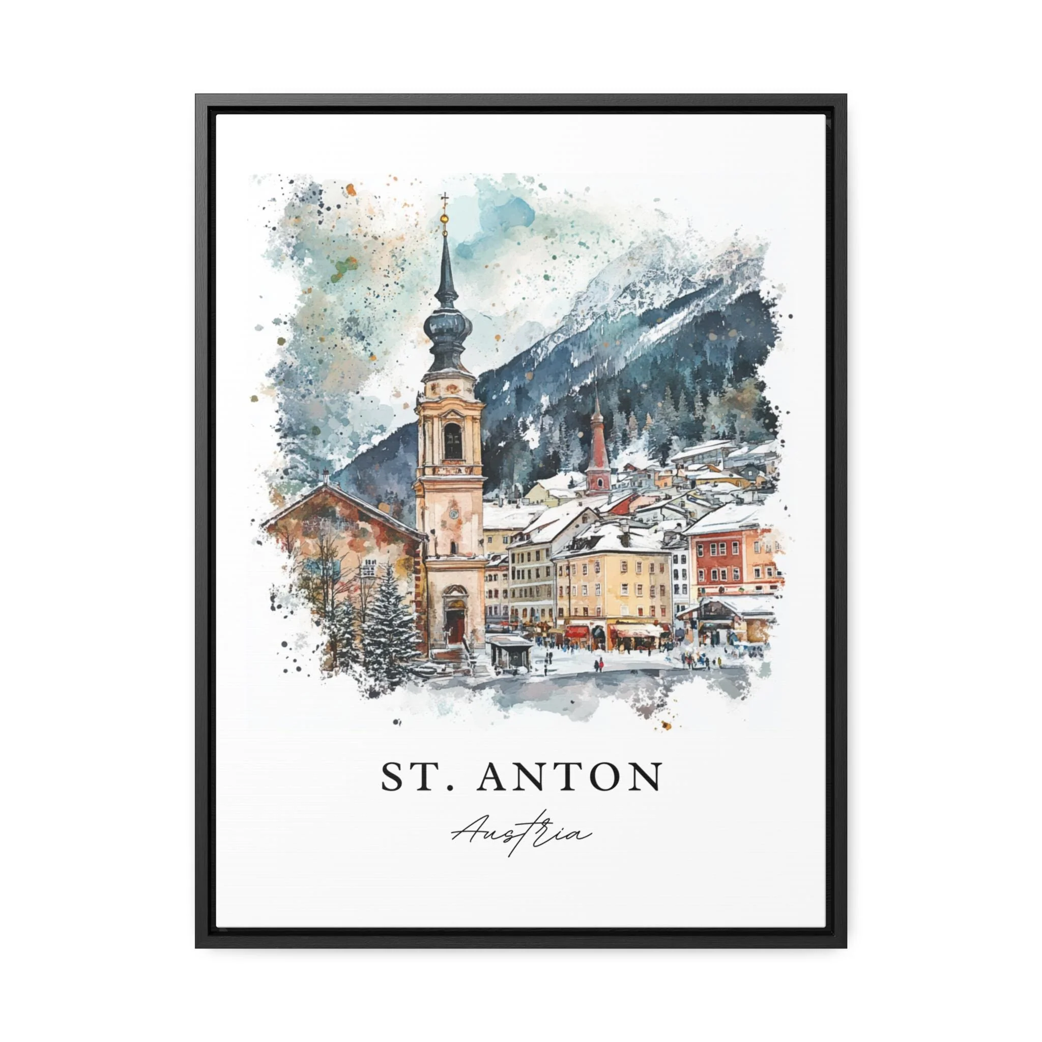 St. Anton am Arlberg, Austria – Watercolor Art Print - Image 6