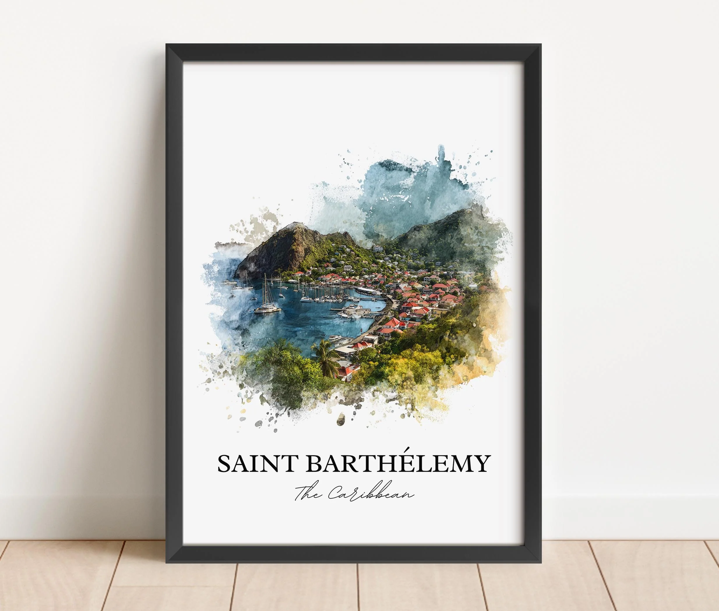 St. Barts, Caribbean – Watercolor Art Print - Image 3
