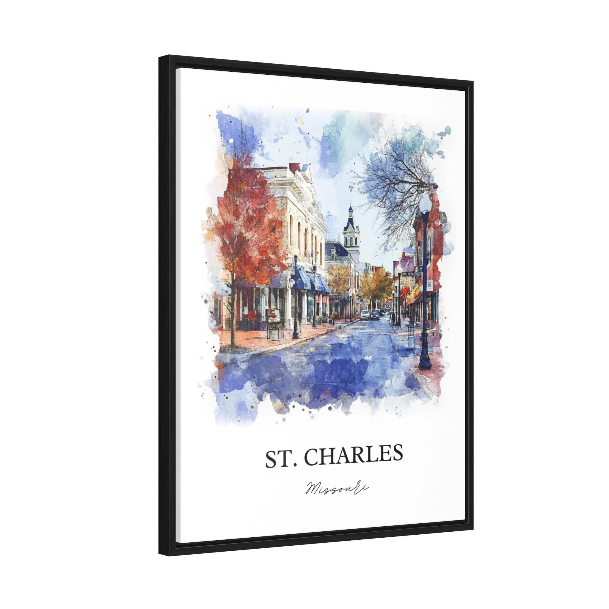 St Charles, Missouri, USA – Watercolor Art Print - Image 8