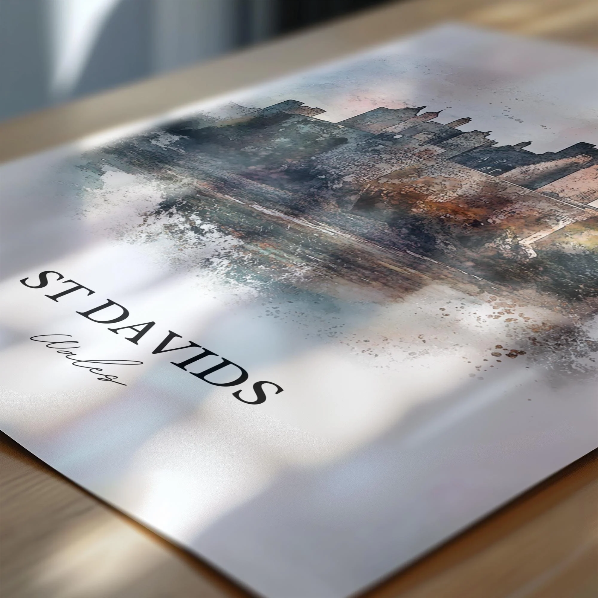 St Davids, Wales – Watercolor Art Print - Image 2