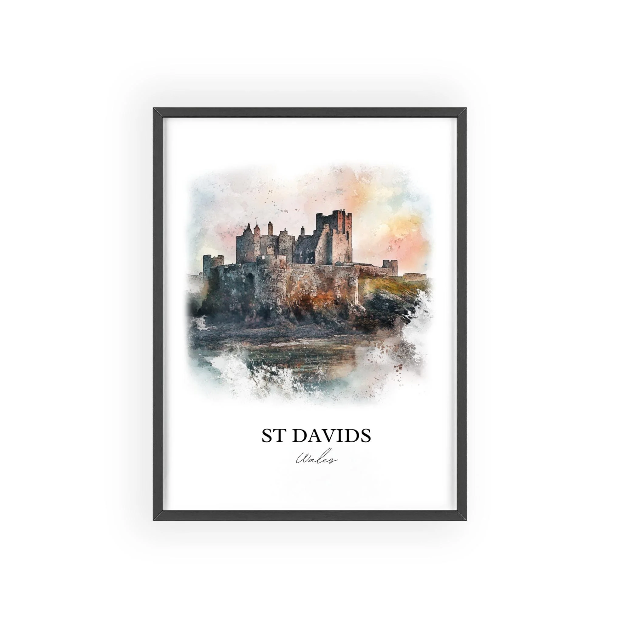 St Davids, Wales – Watercolor Art Print - Image 7