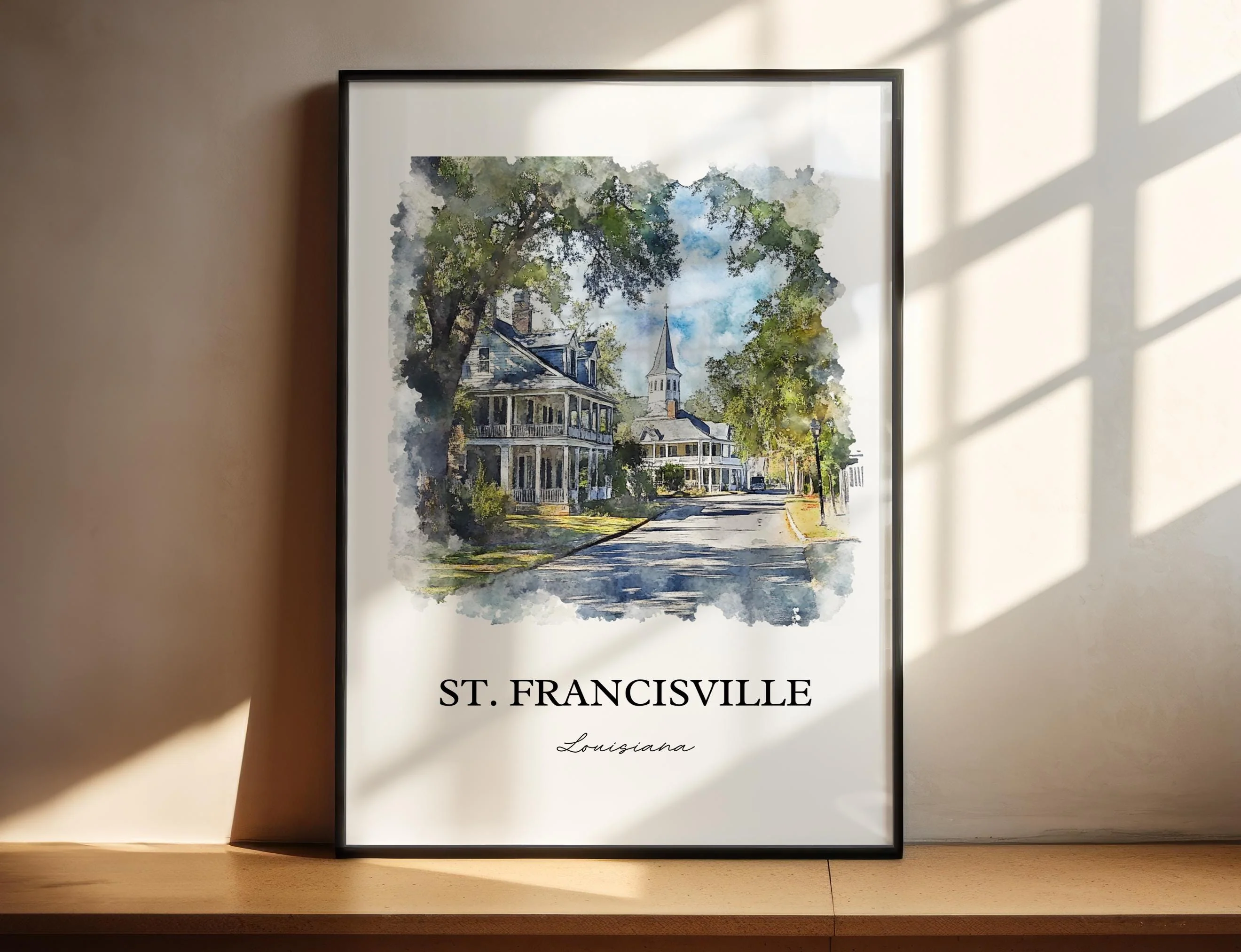 St. Francisville, Louisiana Watercolor Art Print - Image 4