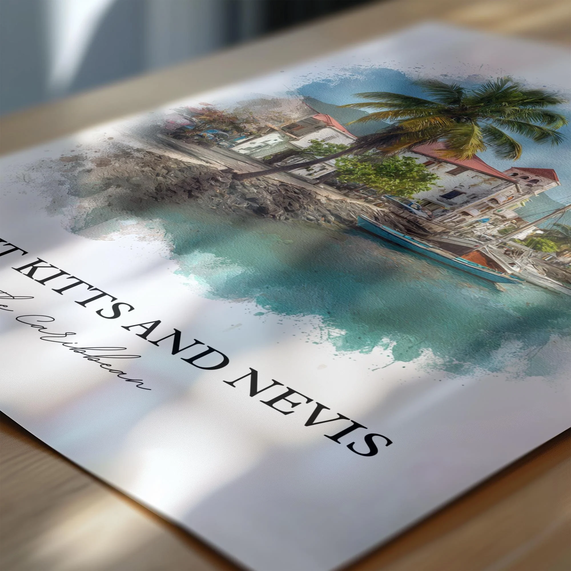 St. Kitts and Nevis – Watercolor Art Print - Image 2