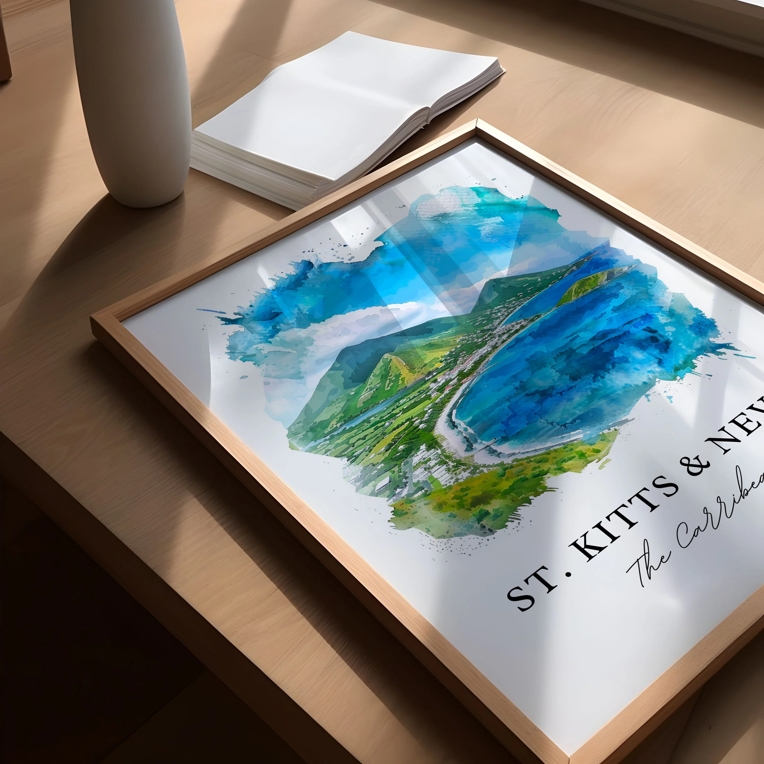 St. Kitts and Nevis, Caribbean – Watercolor Art Print - Image 3