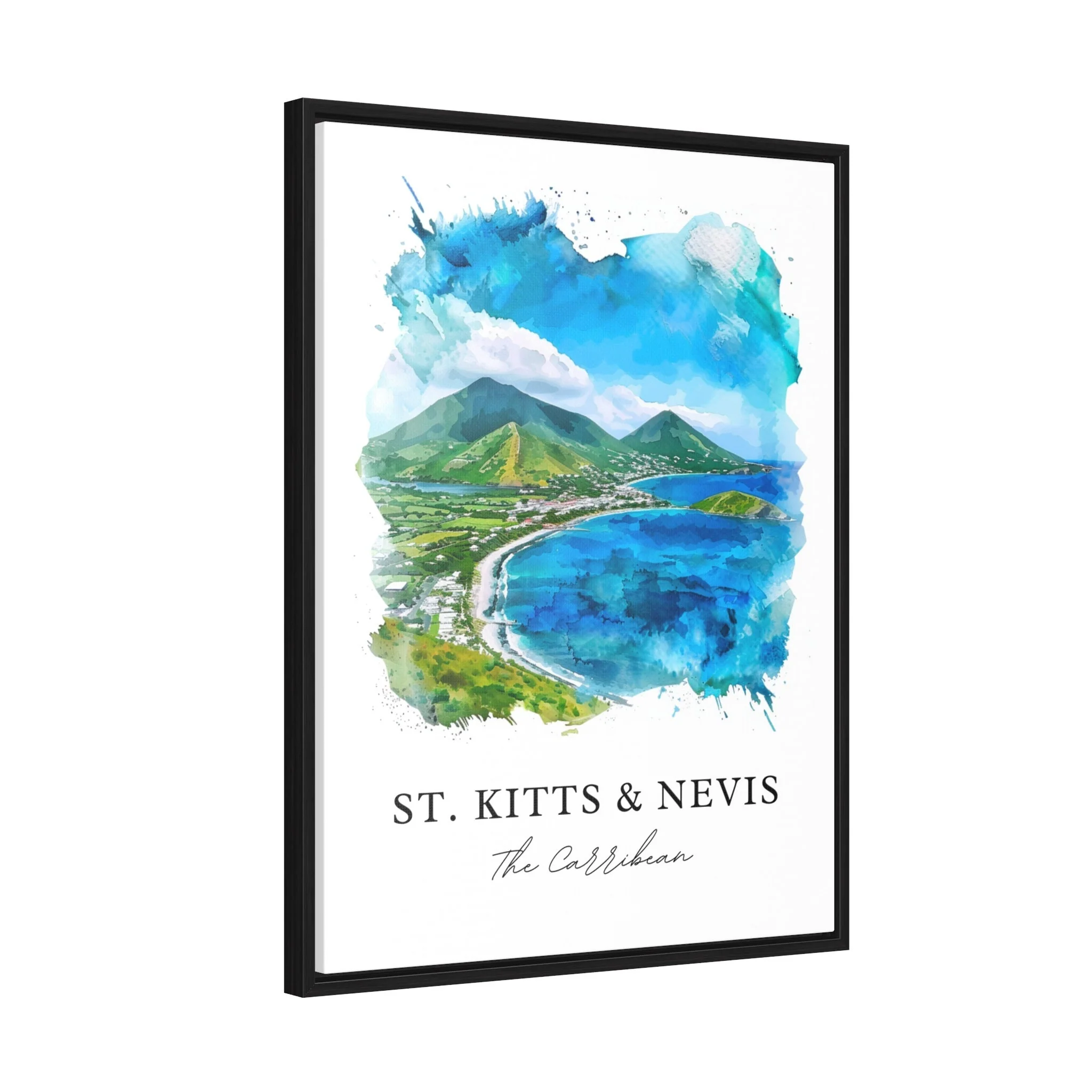 St. Kitts and Nevis, Caribbean – Watercolor Art Print - Image 6