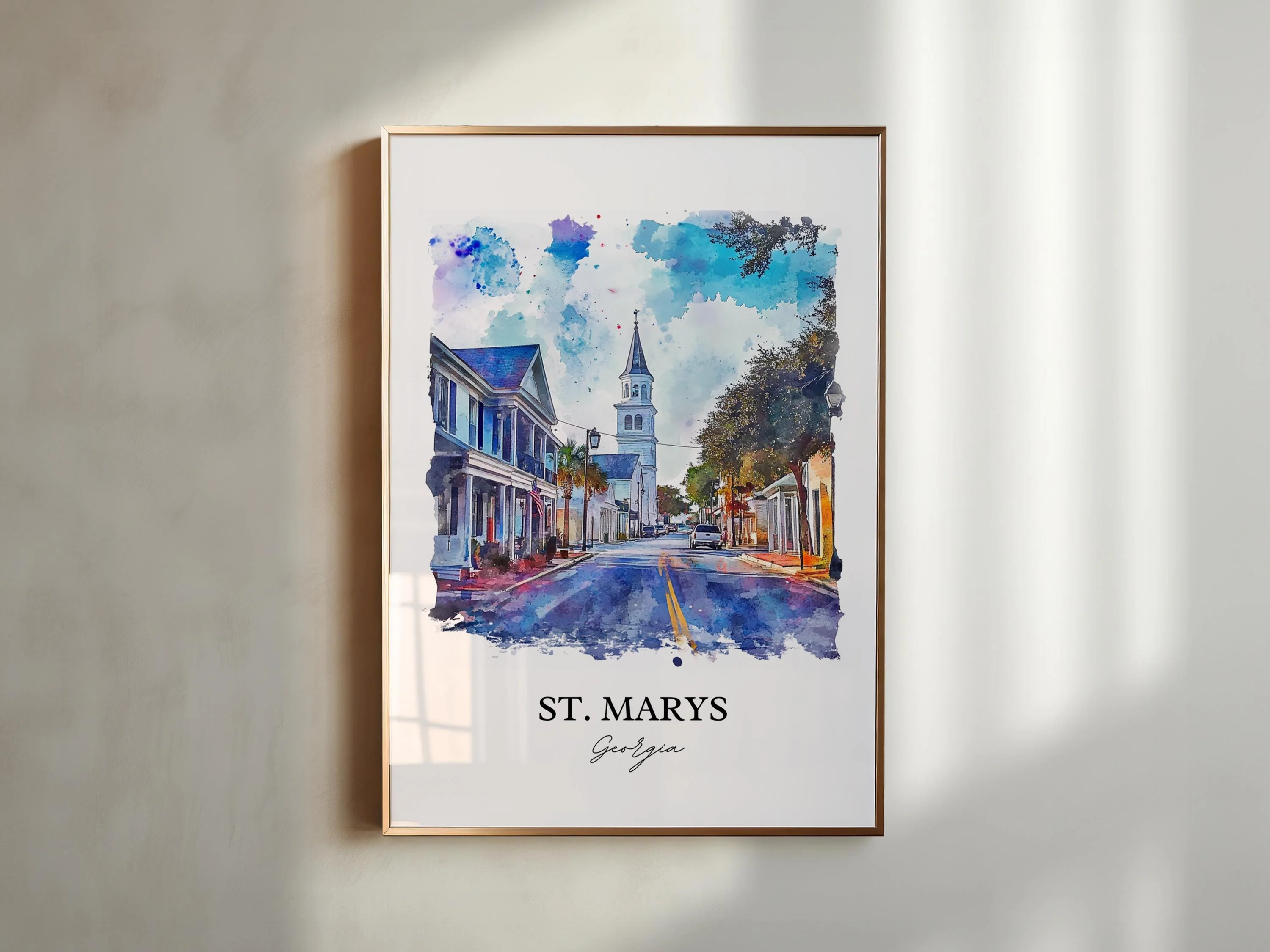 St Marys, USA – Watercolor Art Print - Image 3