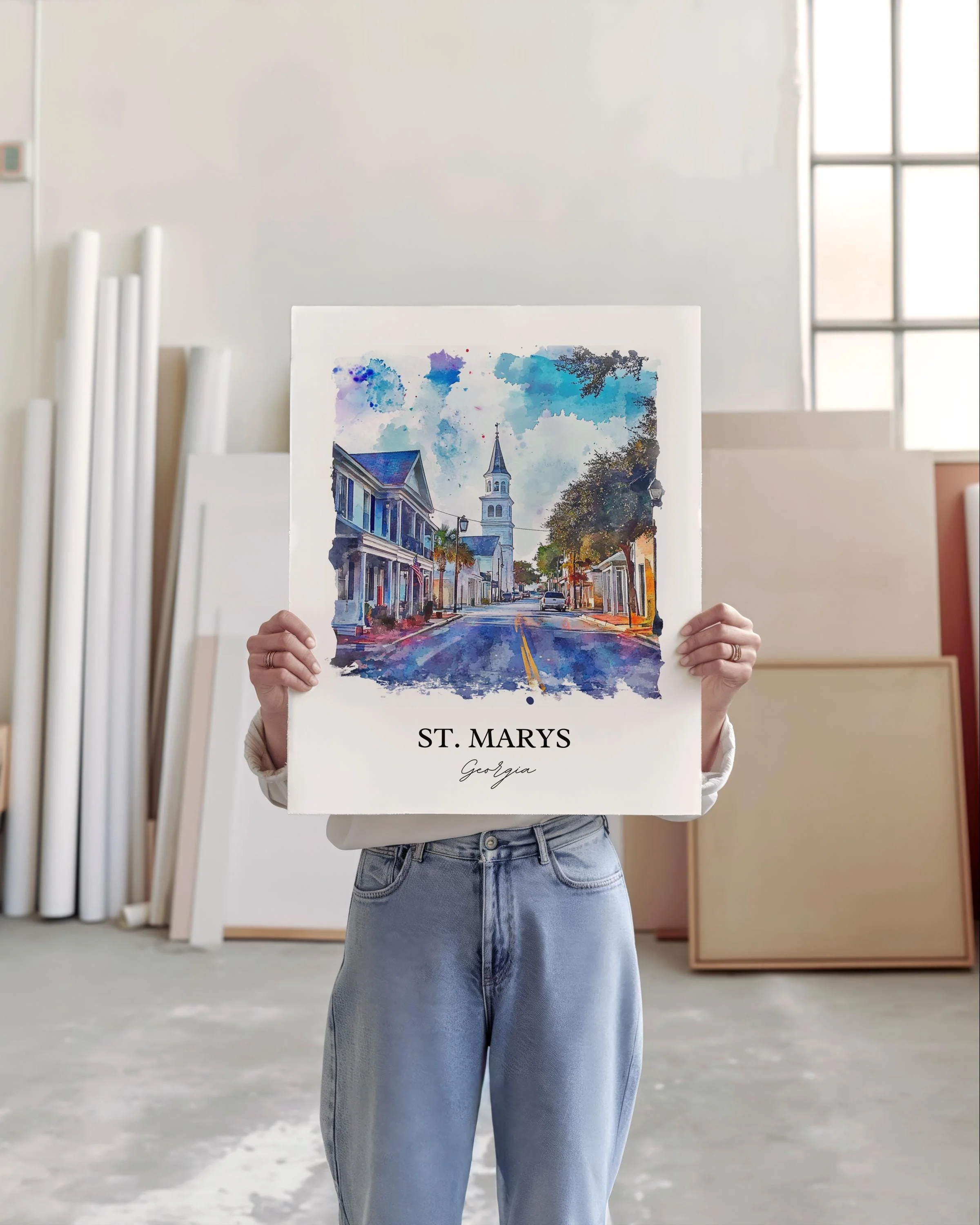 St Marys, USA – Watercolor Art Print - Image 4
