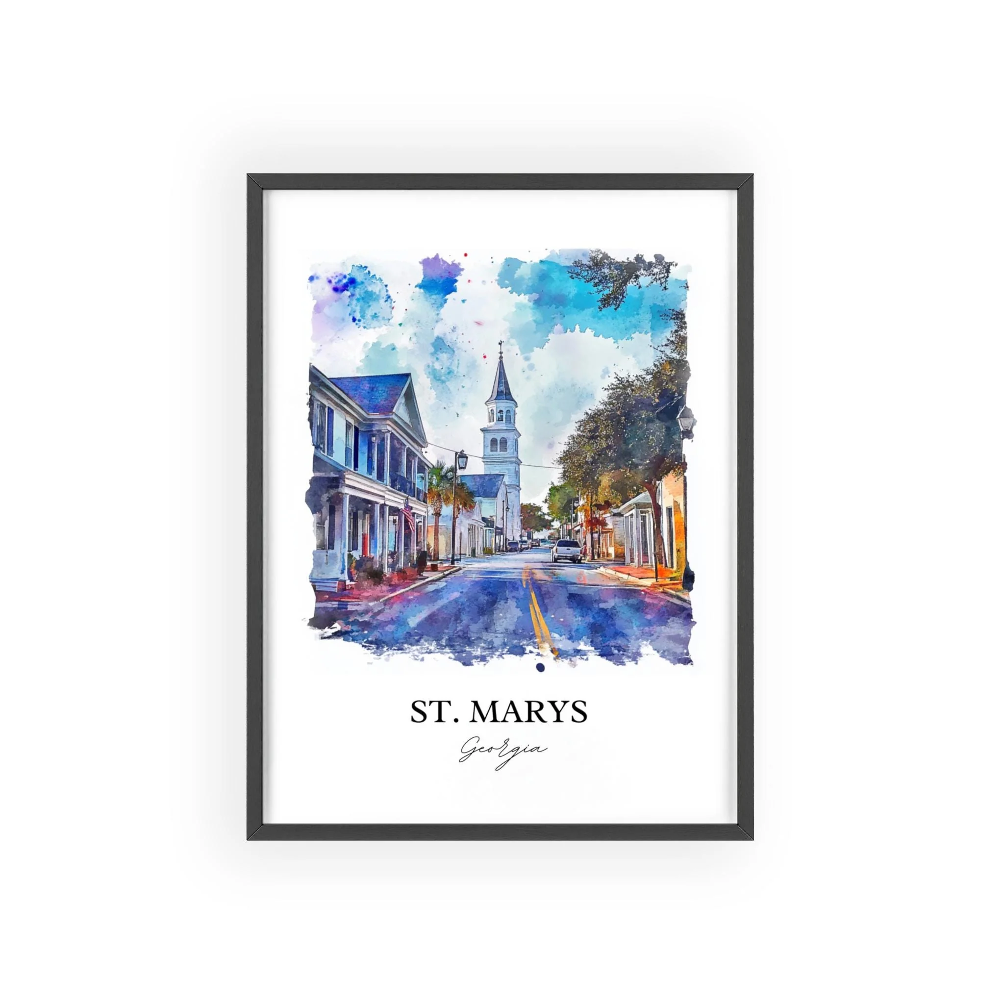 St Marys, USA – Watercolor Art Print - Image 7