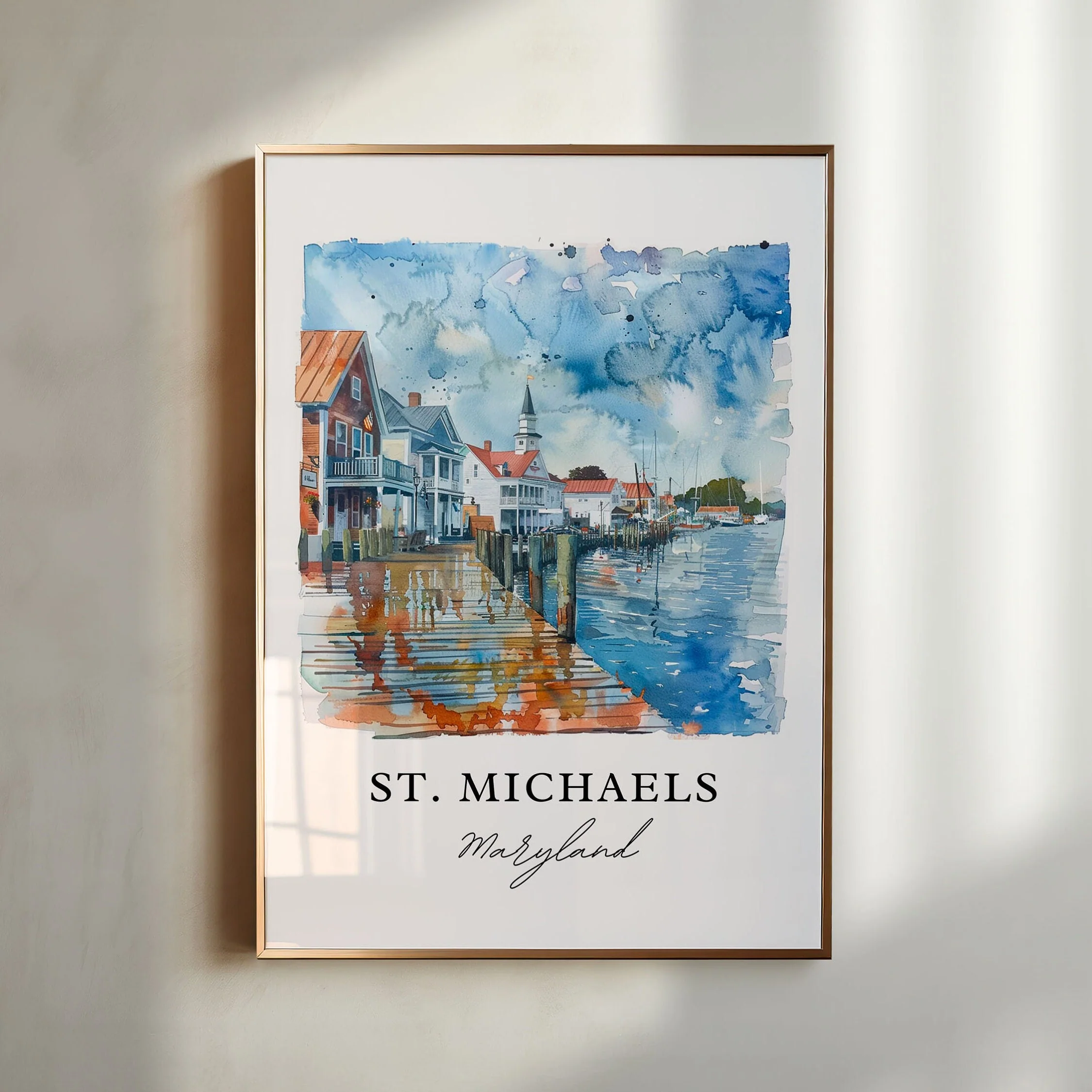 St. Michaels, MD, USA – Watercolor Art Print