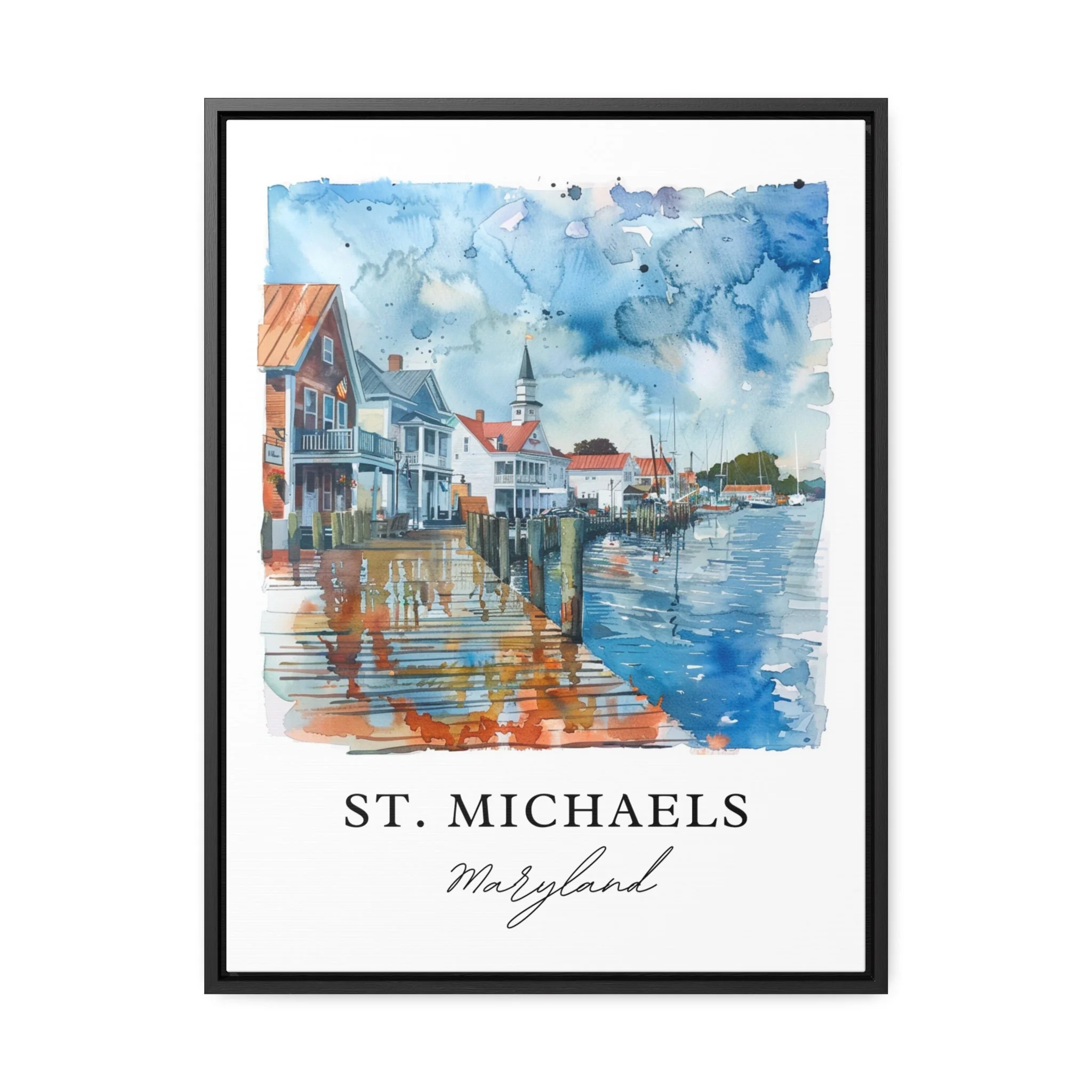 St. Michaels, MD, USA – Watercolor Art Print - Image 5