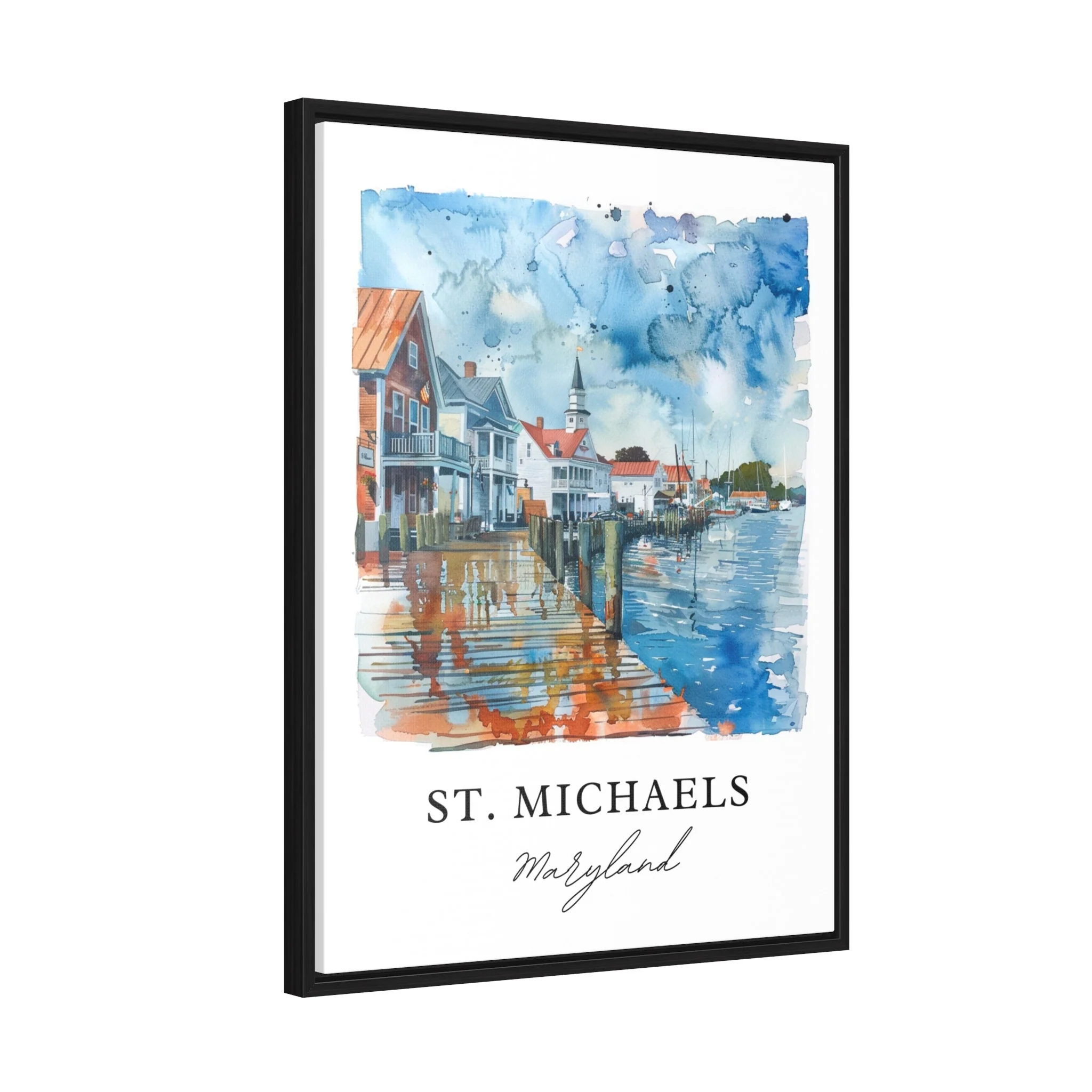 St. Michaels, MD, USA – Watercolor Art Print - Image 6