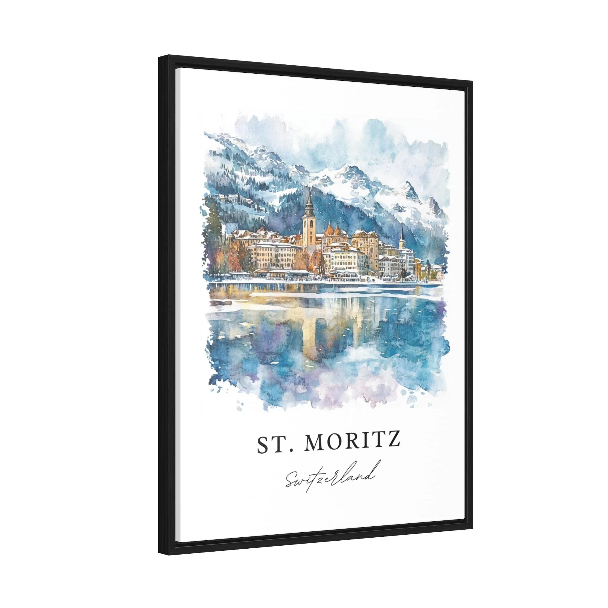 St. Moritz, Switzerland – Watercolor Art Print - Image 6