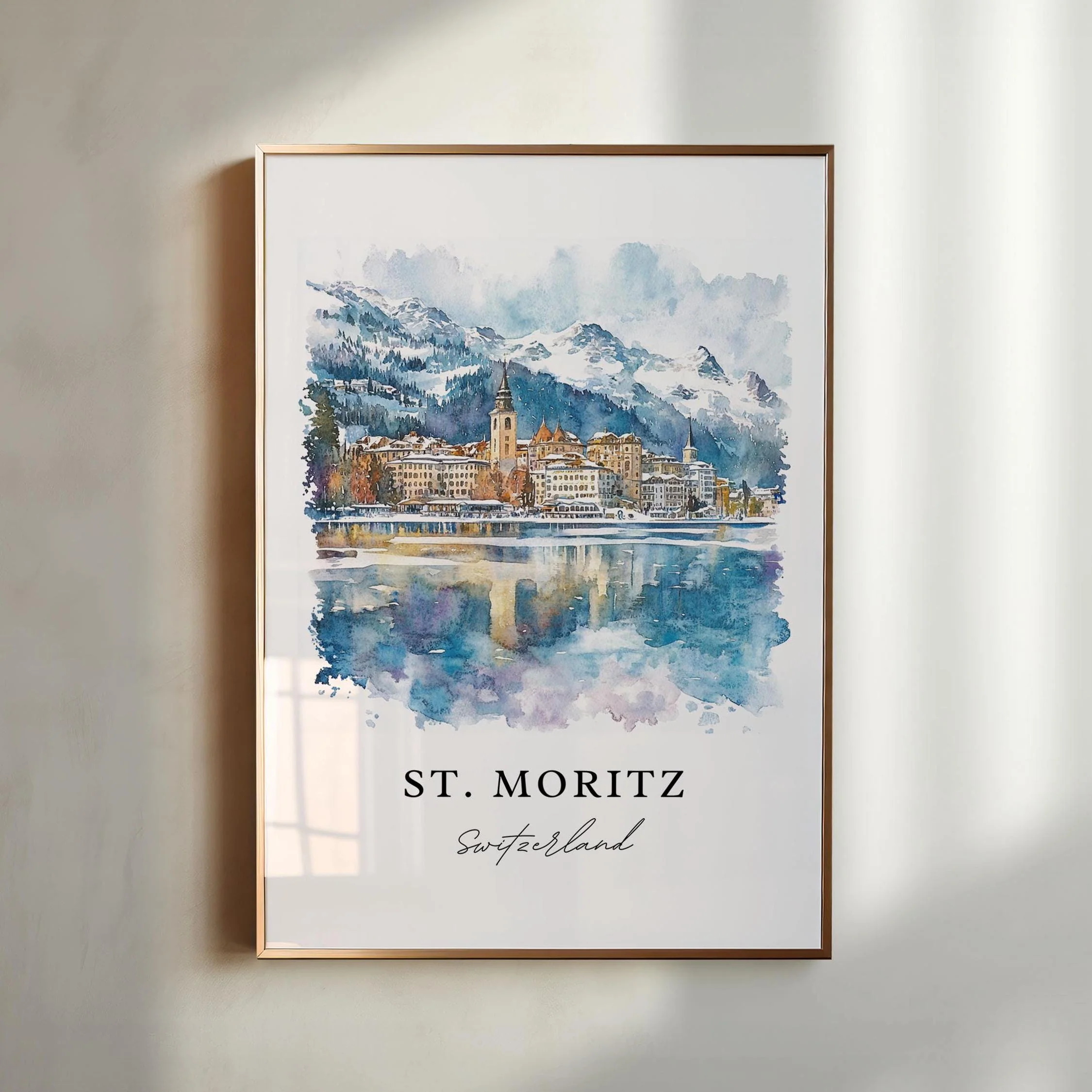 St. Moritz, Switzerland – Watercolor Art Print