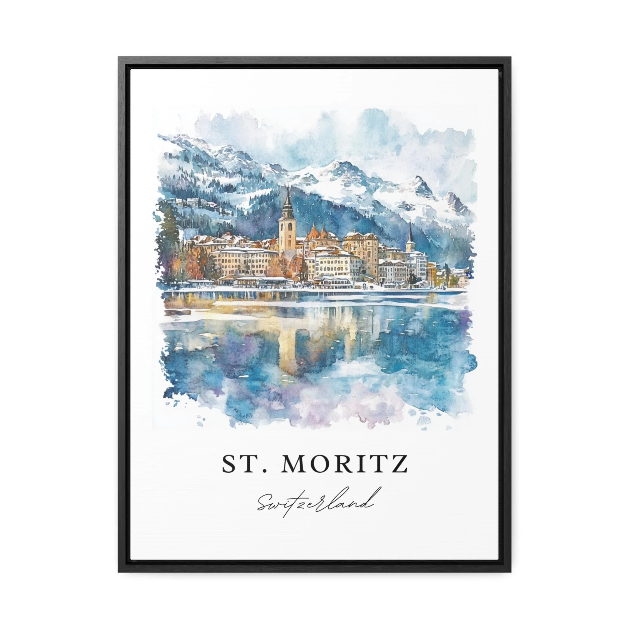 St. Moritz, Switzerland – Watercolor Art Print - Image 5