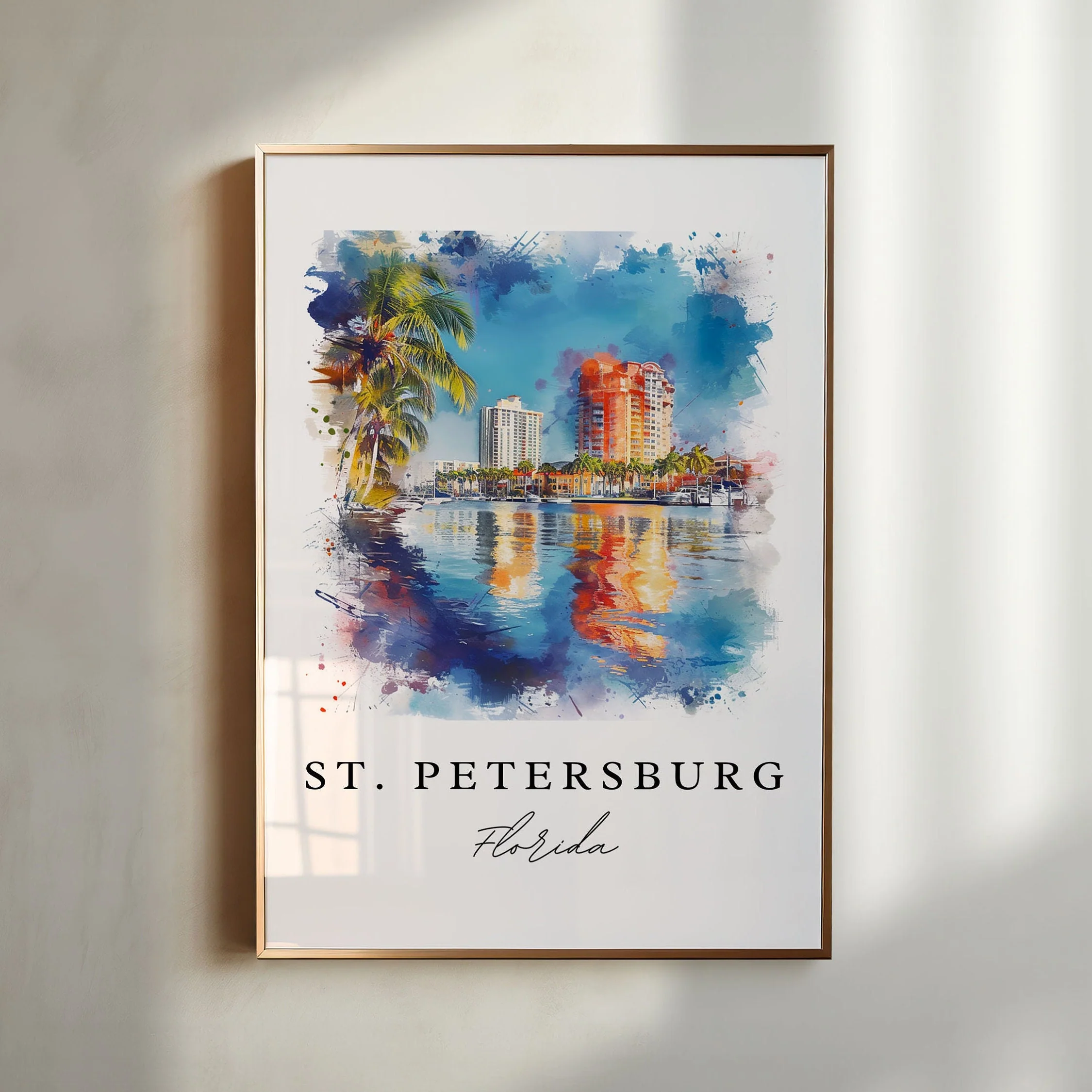 St. Petersburg, FL, Florida – Watercolor Art Print