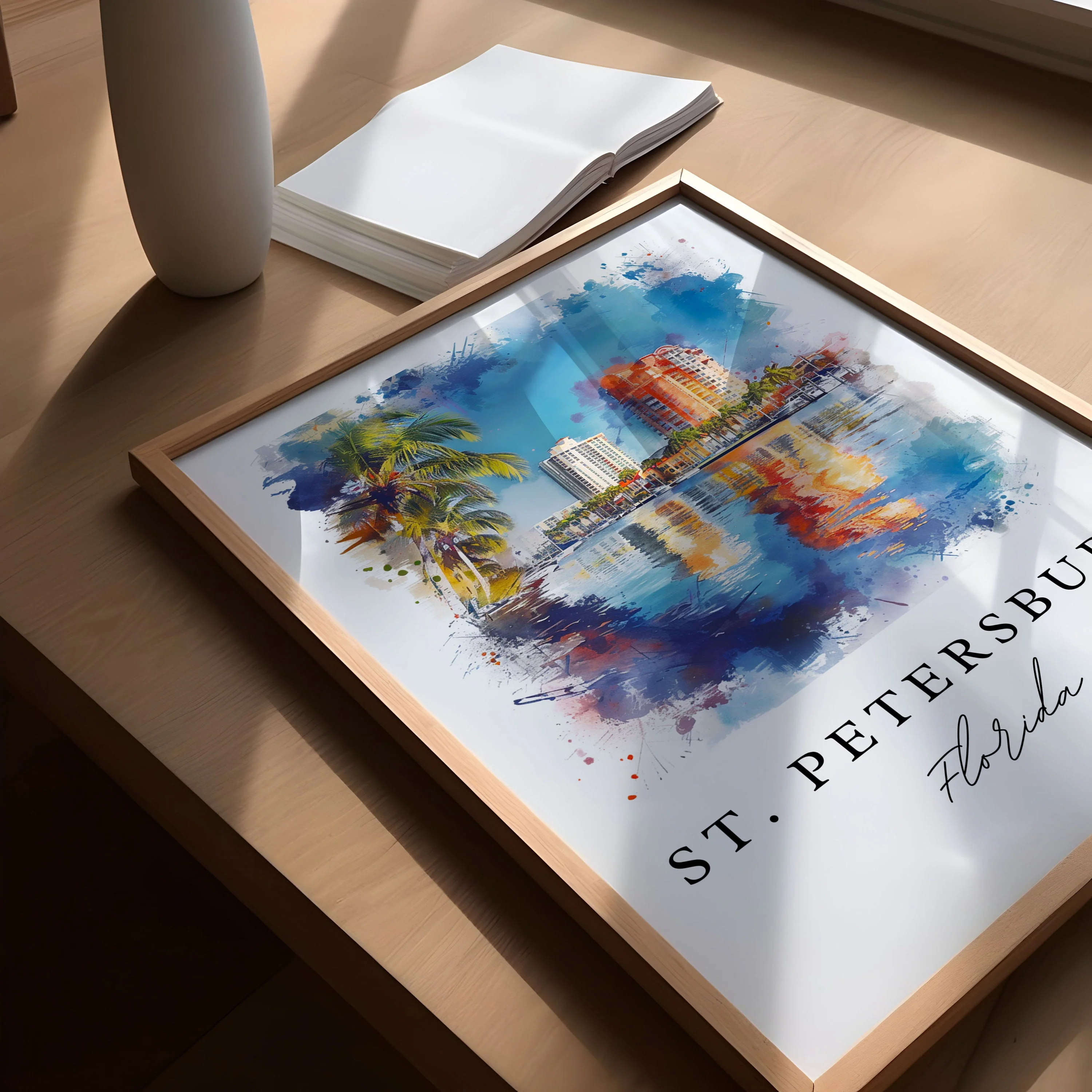 St. Petersburg, FL, Florida – Watercolor Art Print - Image 3