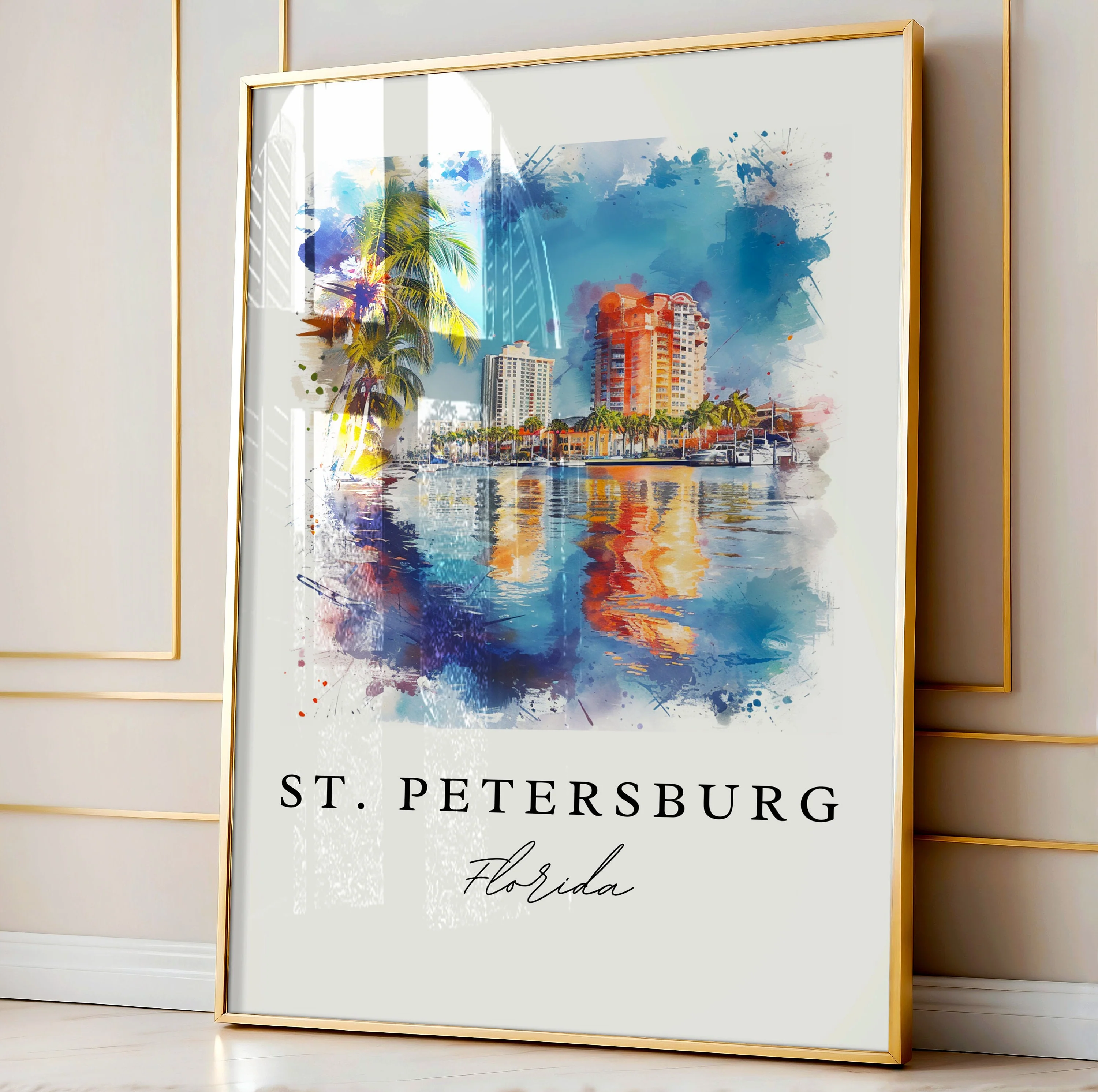 St. Petersburg, FL, Florida – Watercolor Art Print - Image 4