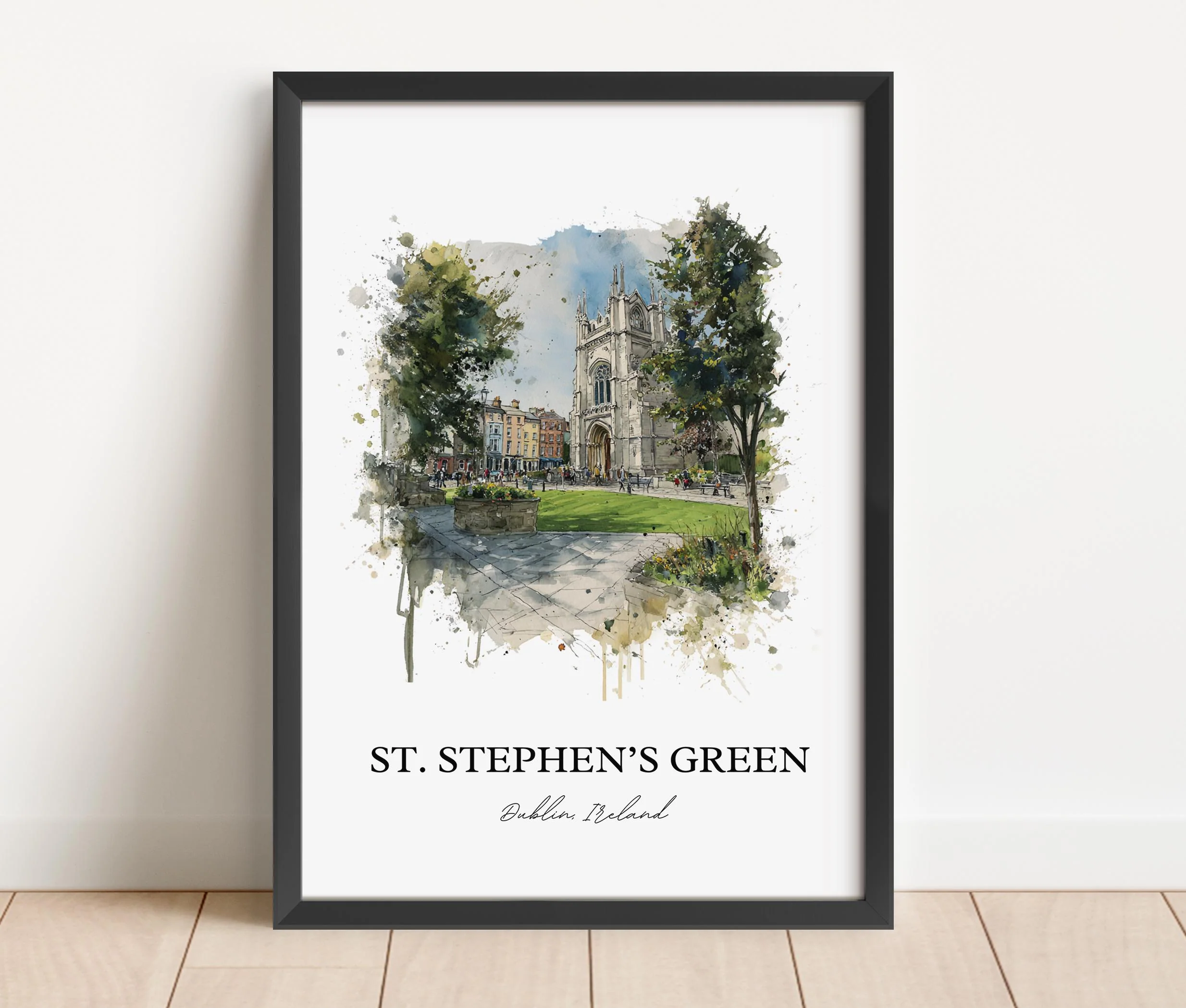 St. Stephen's Green, Ireland – Watercolor Art Print - Image 4