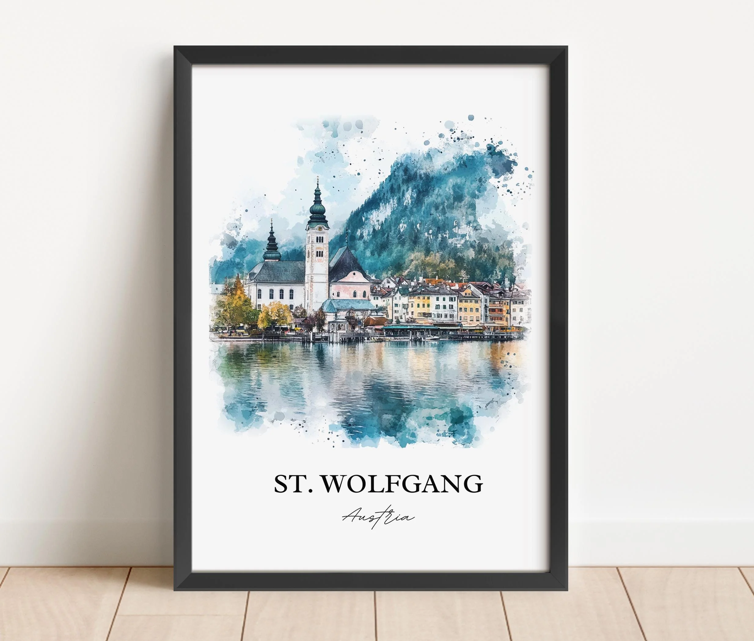 St. Wolfgang, Austria – Watercolor Art Print - Image 5