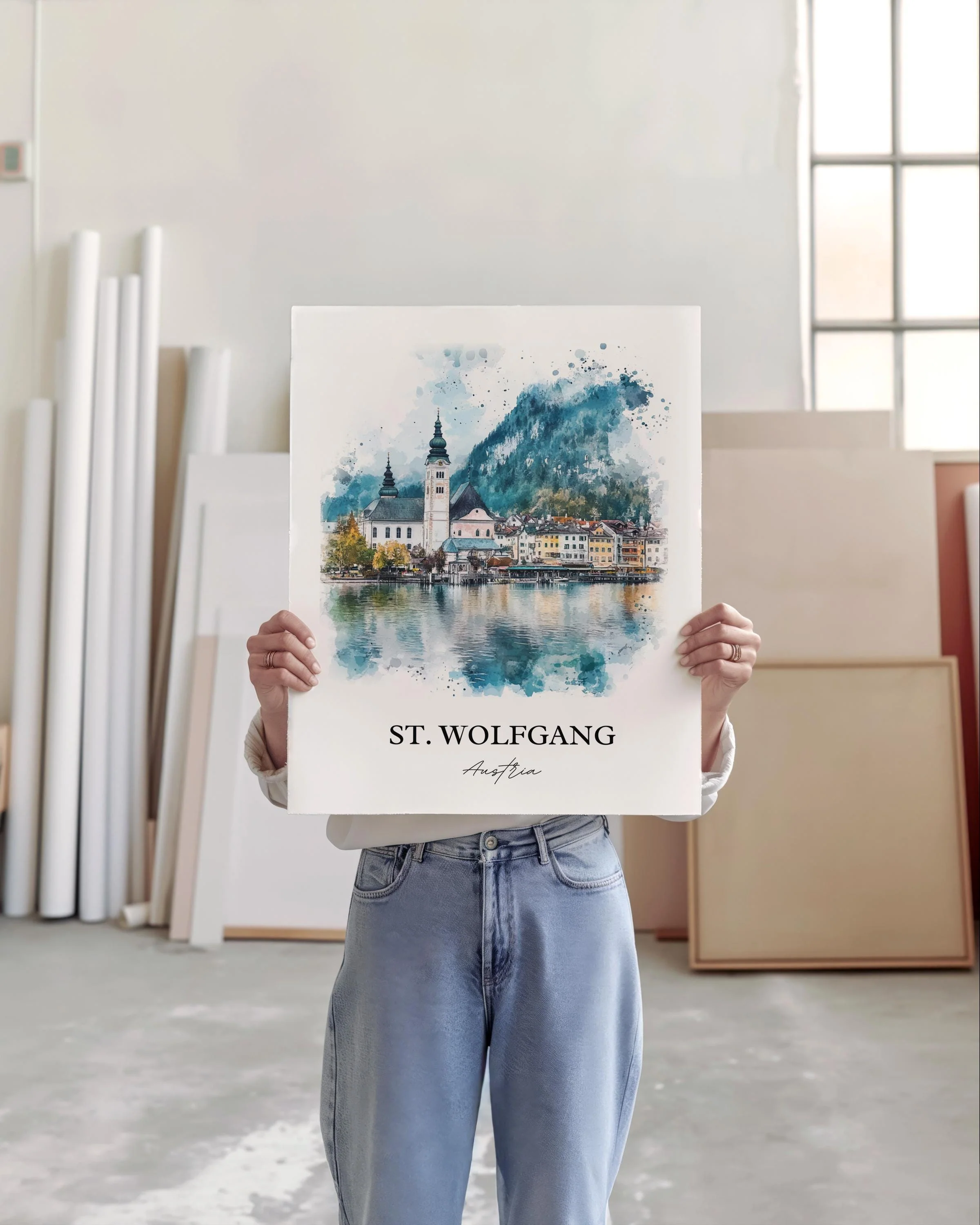 St. Wolfgang, Austria – Watercolor Art Print - Image 6