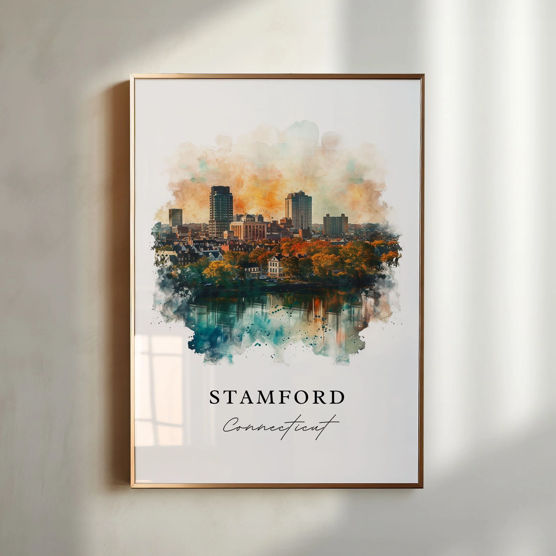 Stamford, Connecticut, Connecticut – Watercolor Art Print