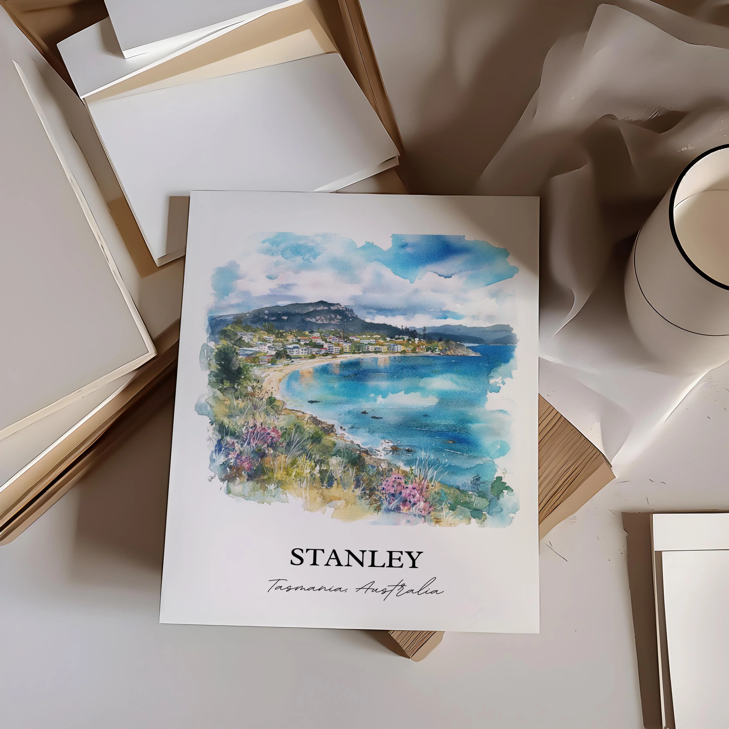 Stanley, Australia – Watercolor Art Print - Image 6
