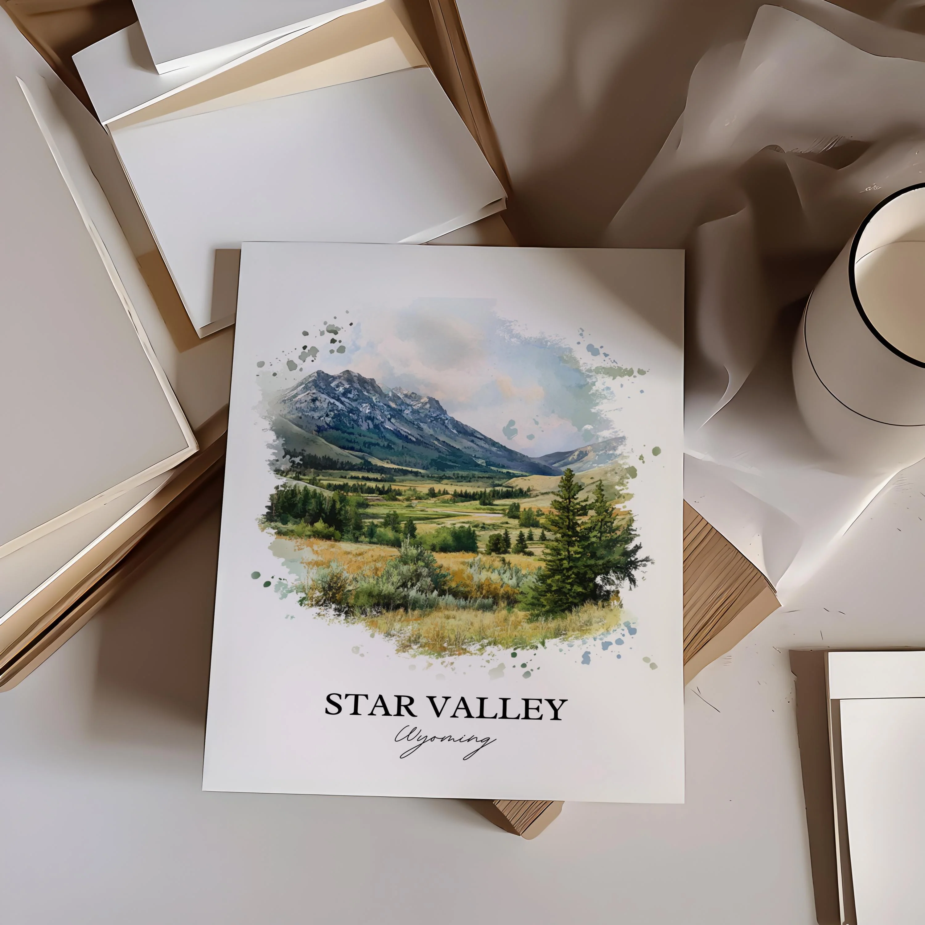 Star Valley, Wyoming – Watercolor Art Print - Image 6