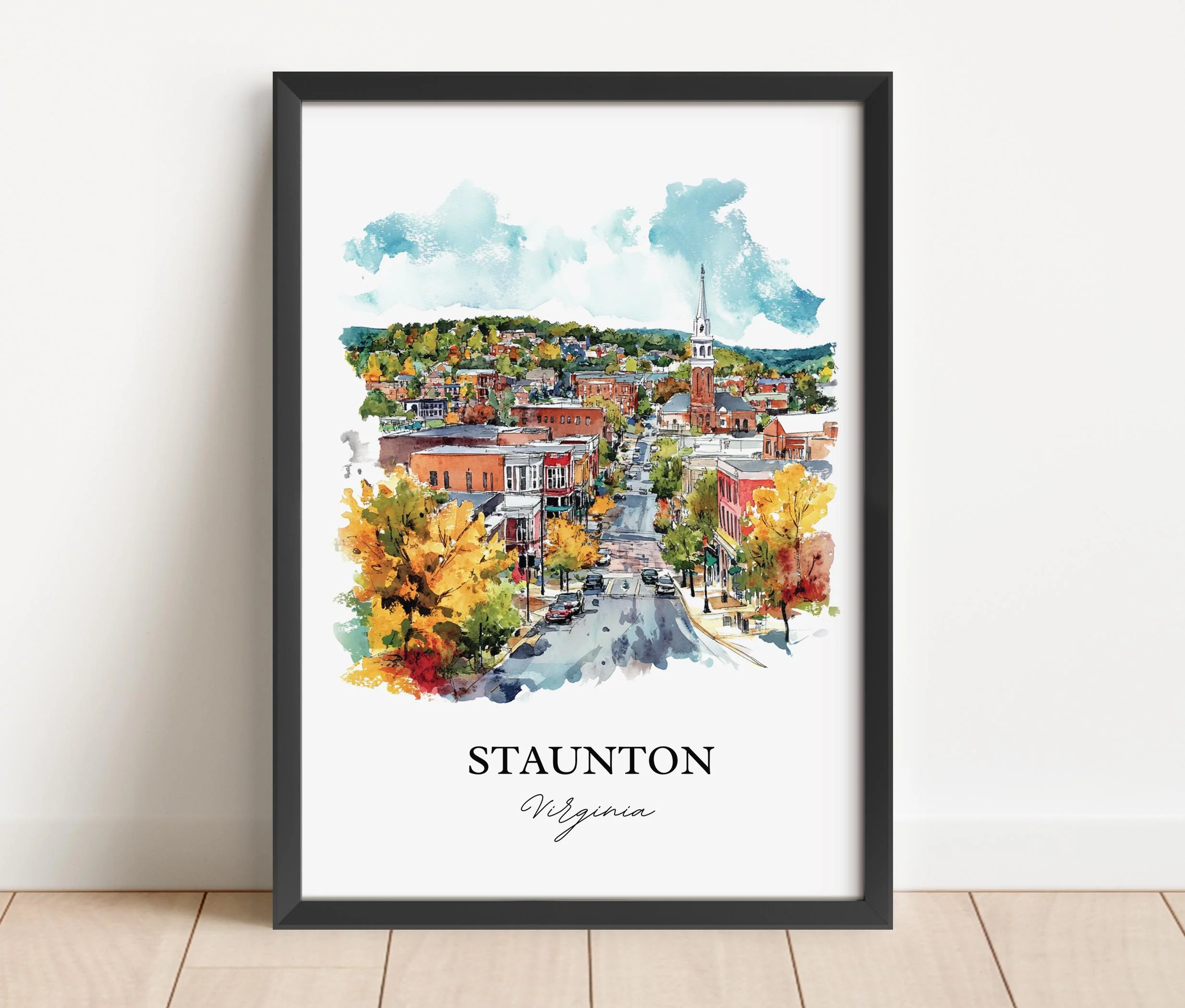 Staunton, Virginia, USA – Watercolor Art Print - Image 6