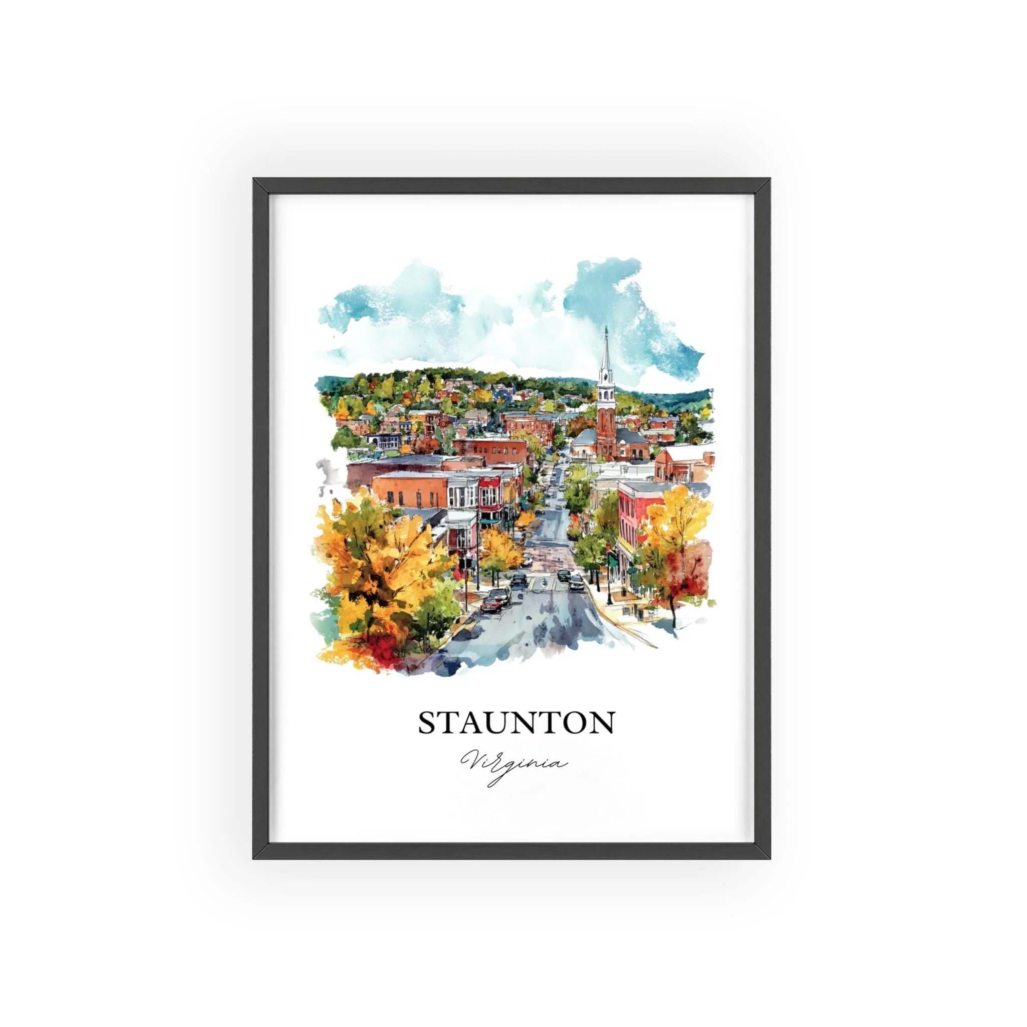 Staunton, Virginia, USA – Watercolor Art Print - Image 7