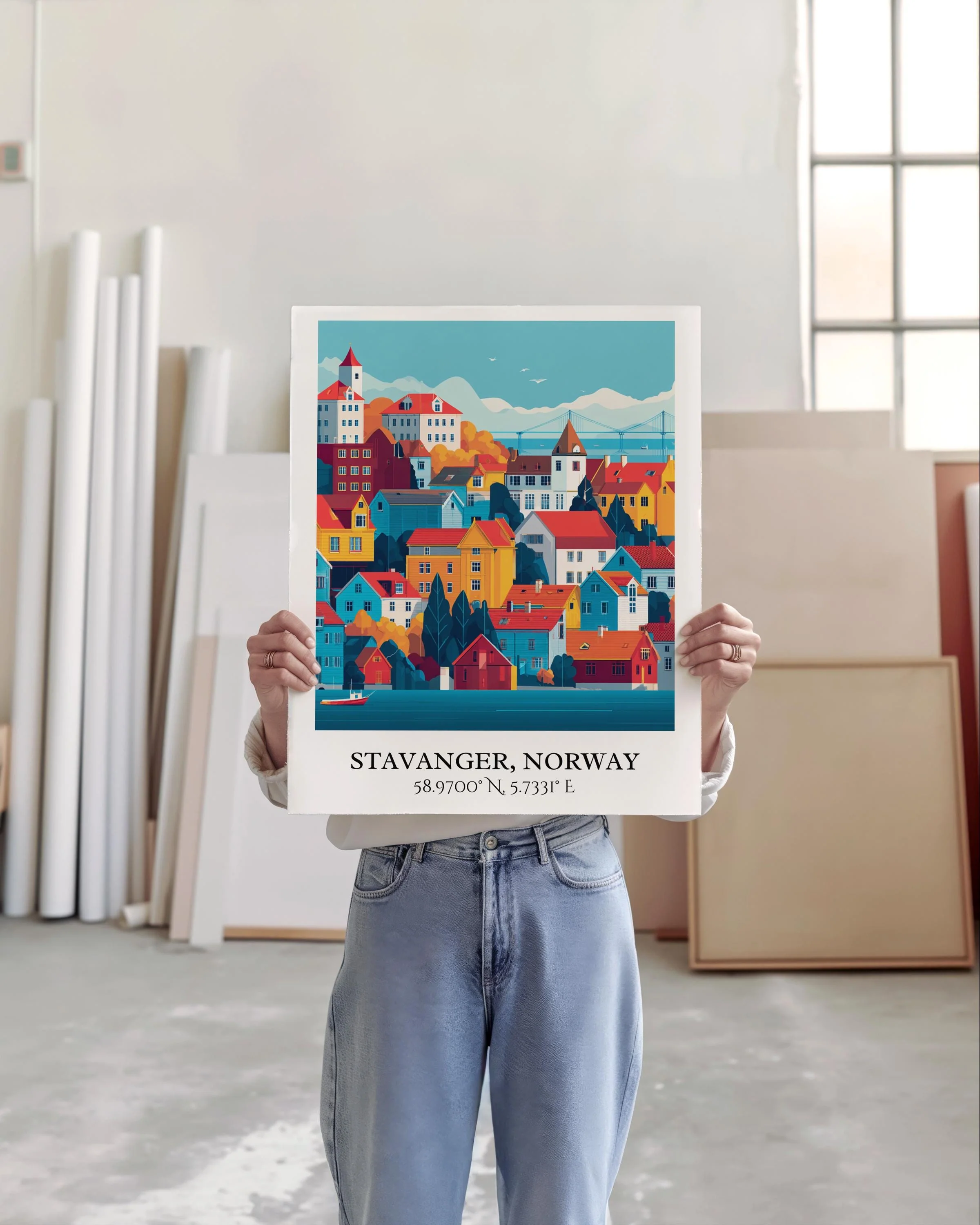 Stavanger, Norway – Watercolor Art Print - Image 3