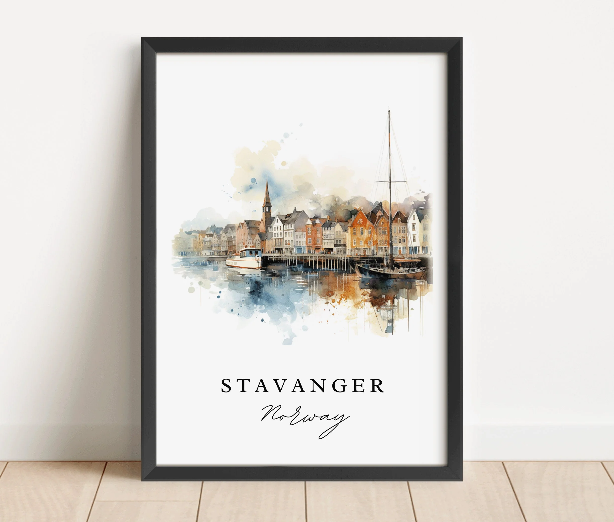 Stavanger, Norway – Watercolor Art Print - Image 5