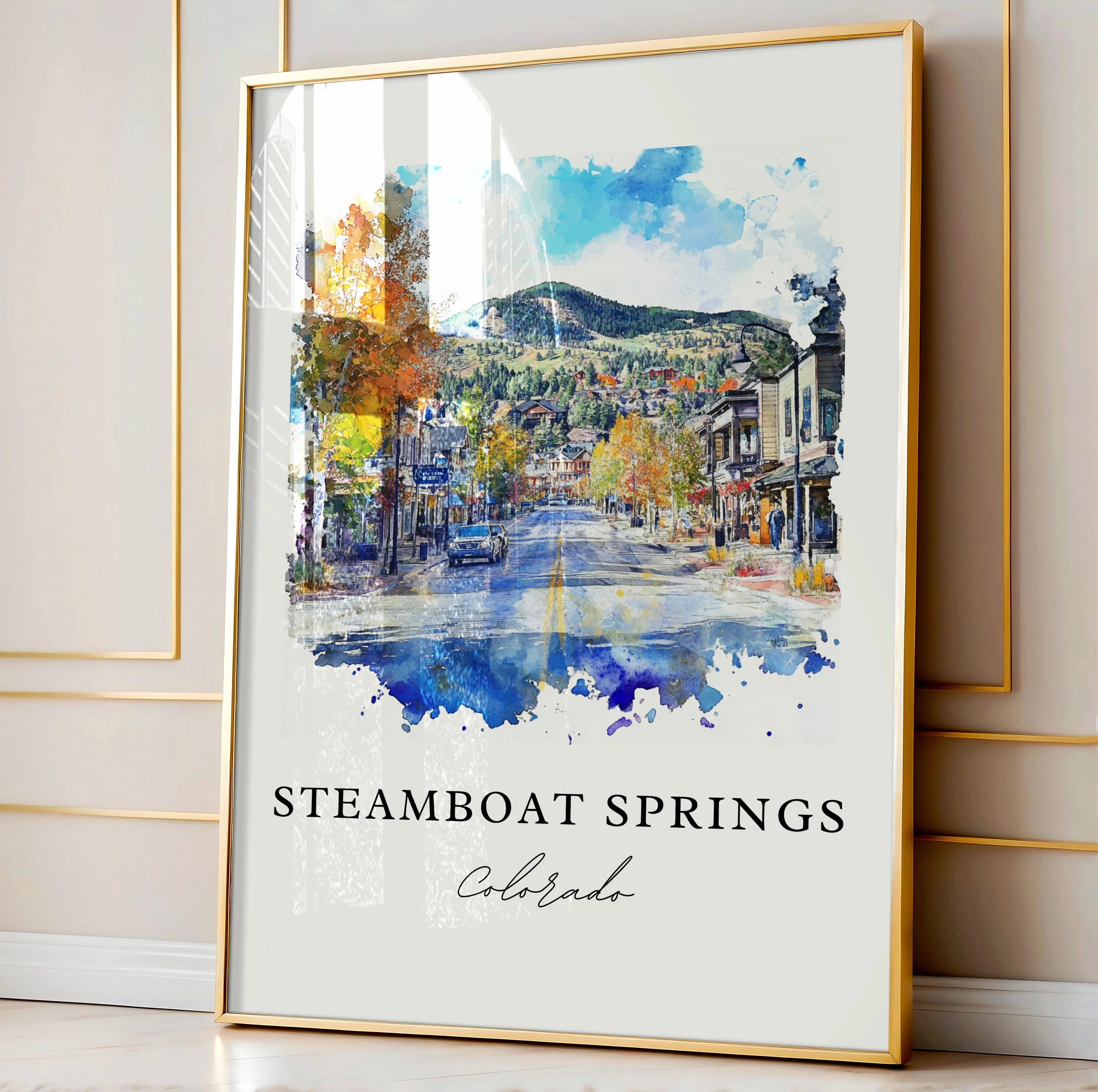 Steamboat Springs, USA – Watercolor Art Print - Image 4
