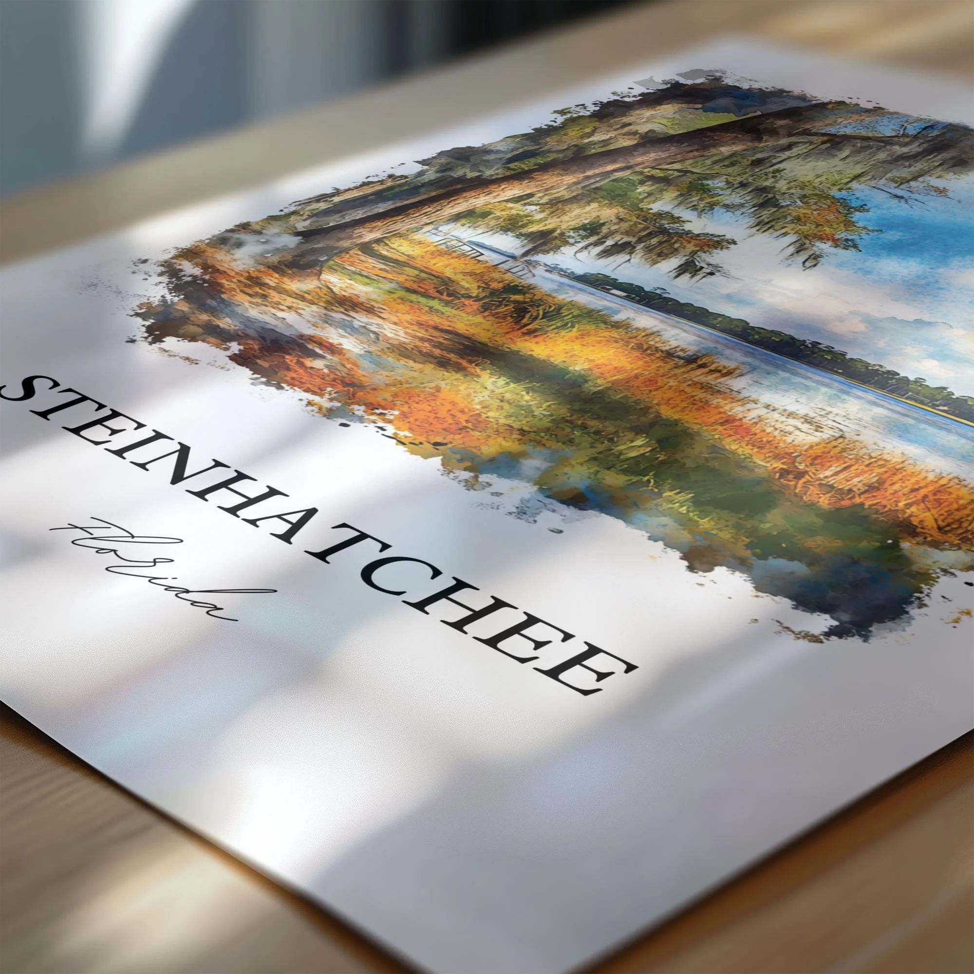 Steinhatchee, Florida, USA – Watercolor Art Print - Image 2