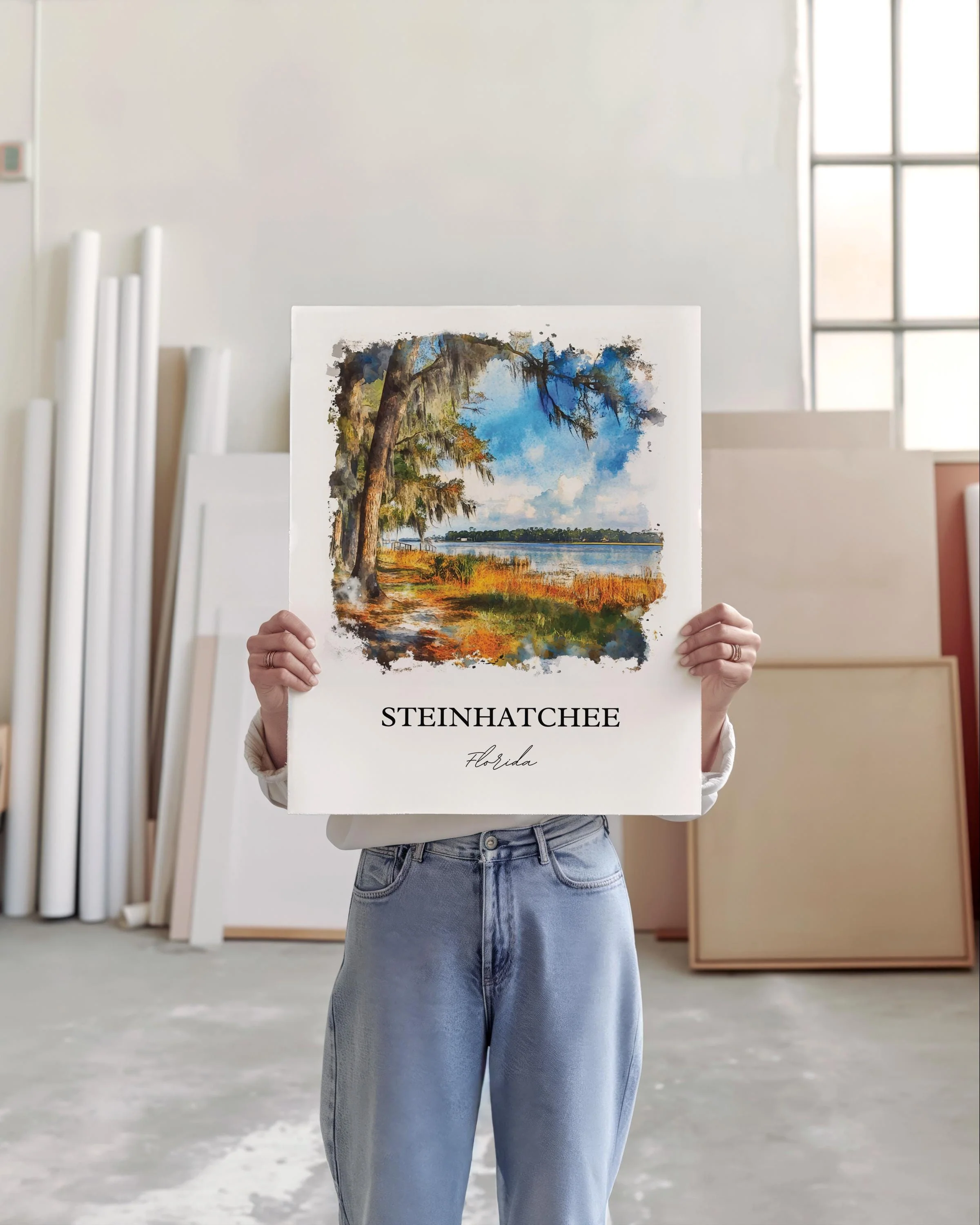 Steinhatchee, Florida, USA – Watercolor Art Print - Image 4