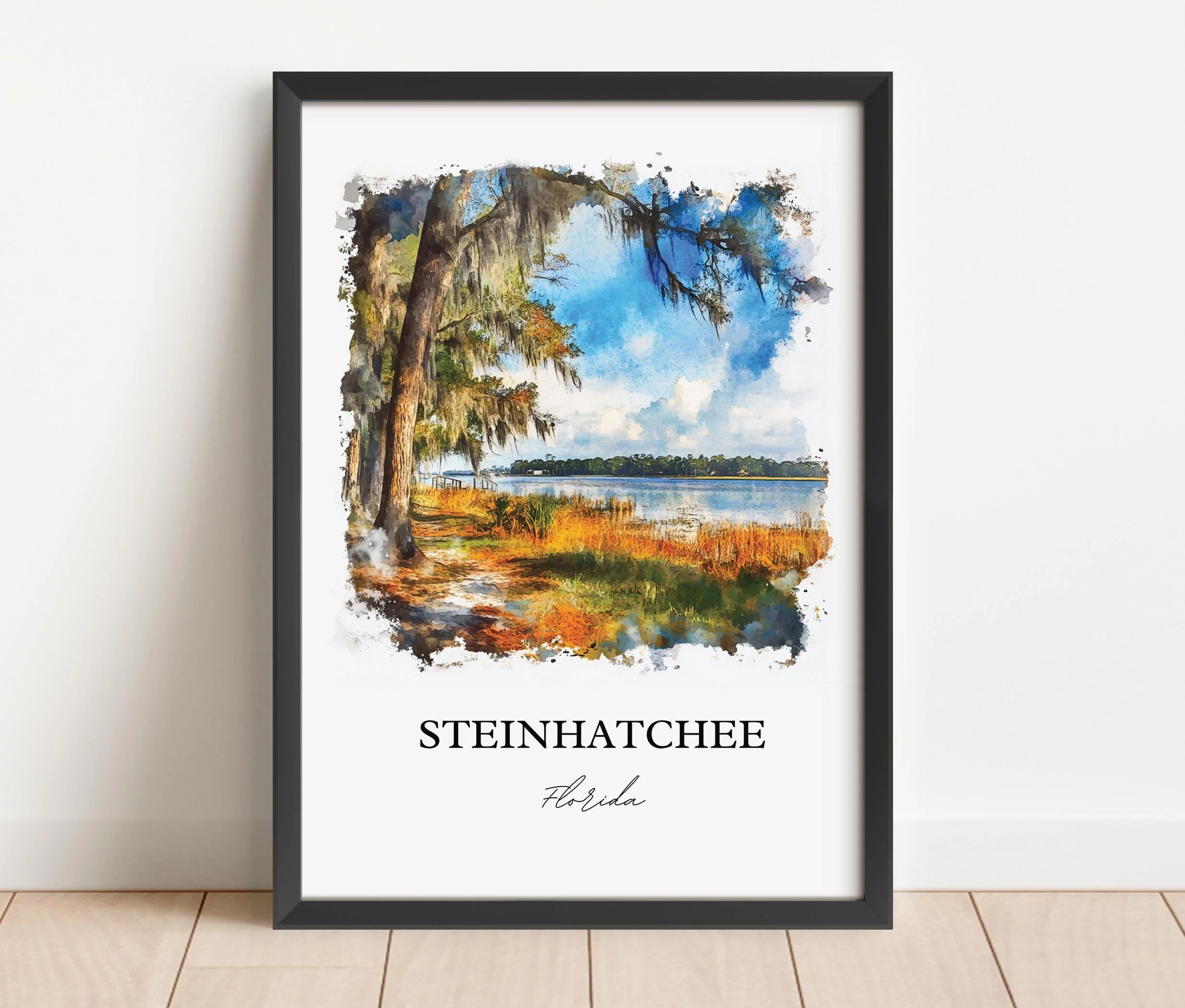 Steinhatchee, Florida, USA – Watercolor Art Print - Image 5