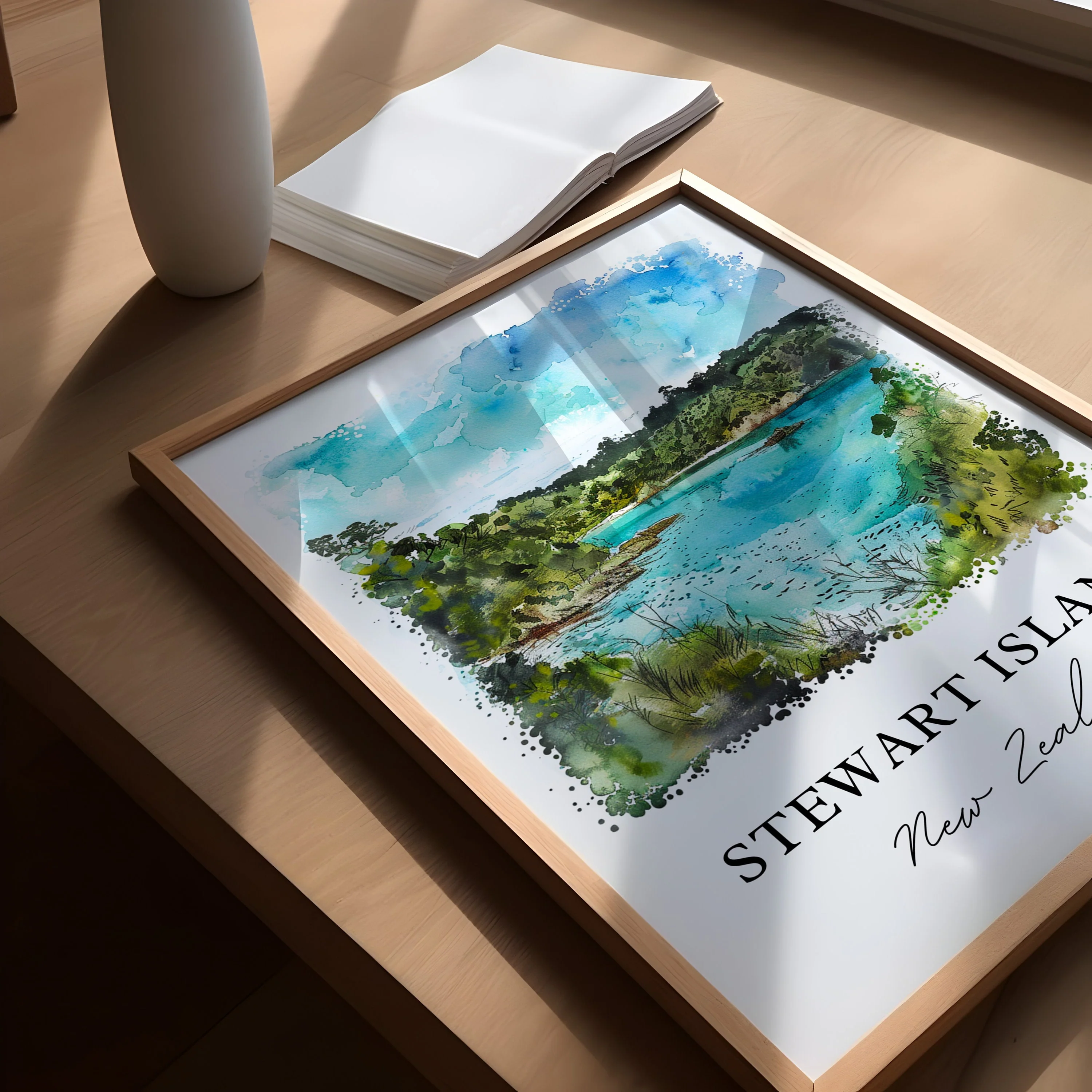 Stewart Island, New Zealand – Watercolor Art Print - Image 3