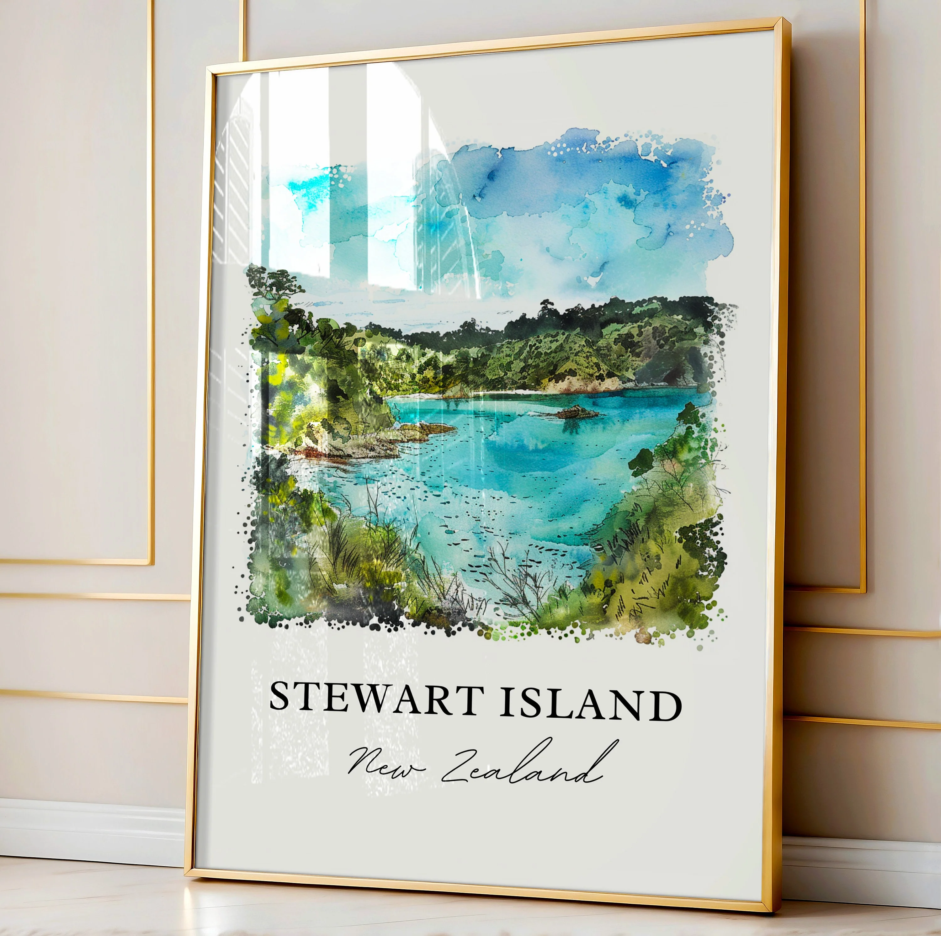 Stewart Island, New Zealand – Watercolor Art Print - Image 4