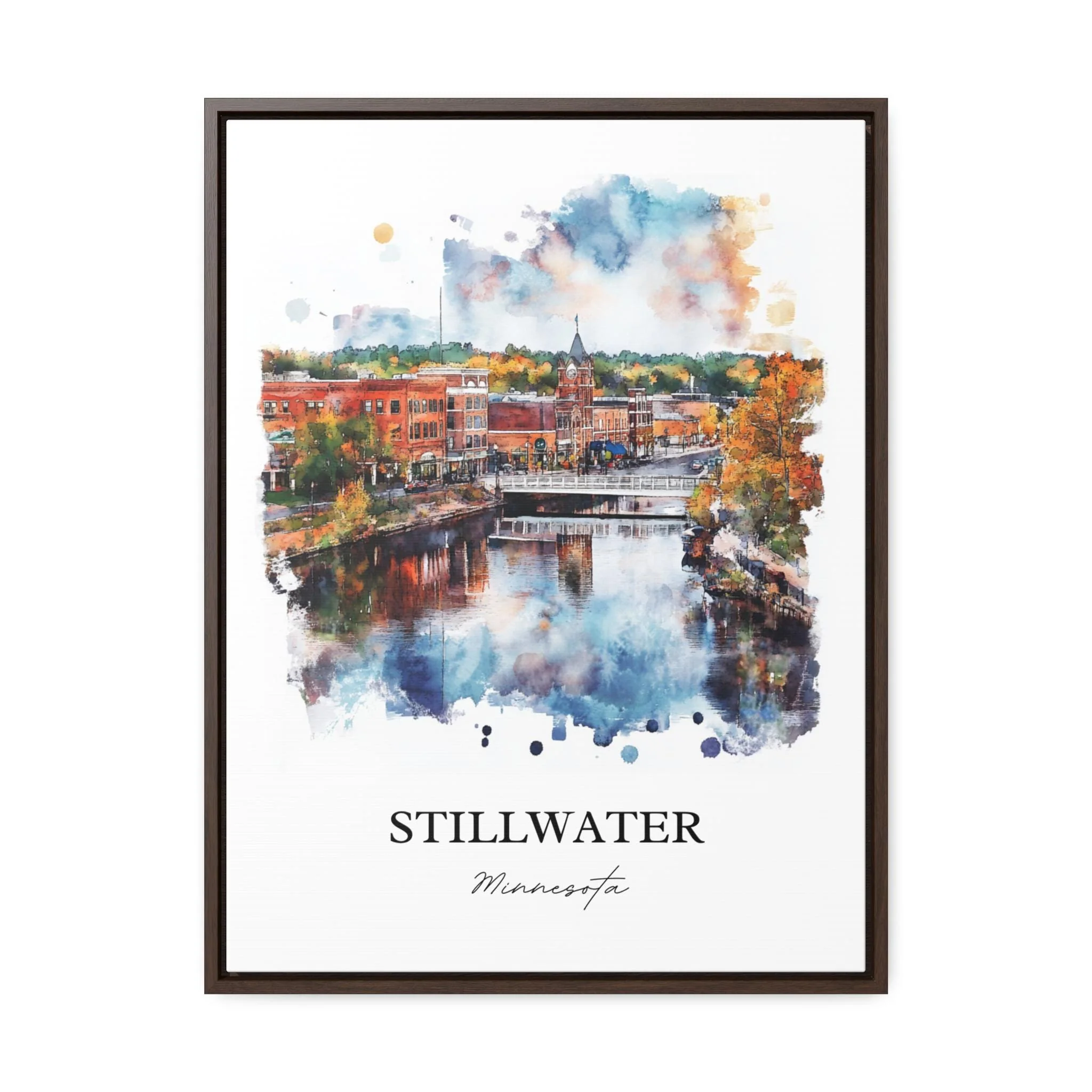 Stillwater, MN, USA – Watercolor Art Print of St. Croix River - Image 7