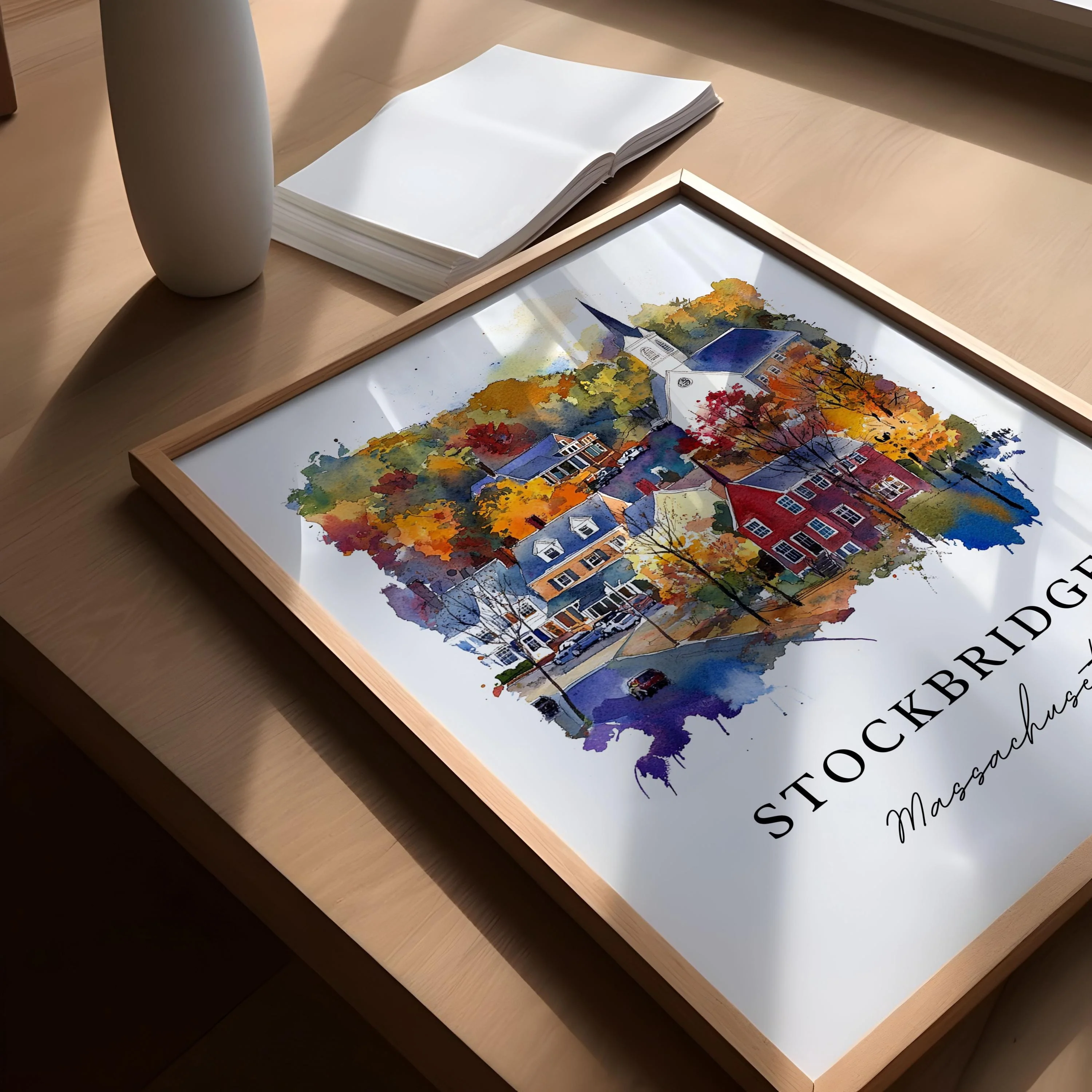 Stockbridge, USA – Watercolor Art Print - Image 3
