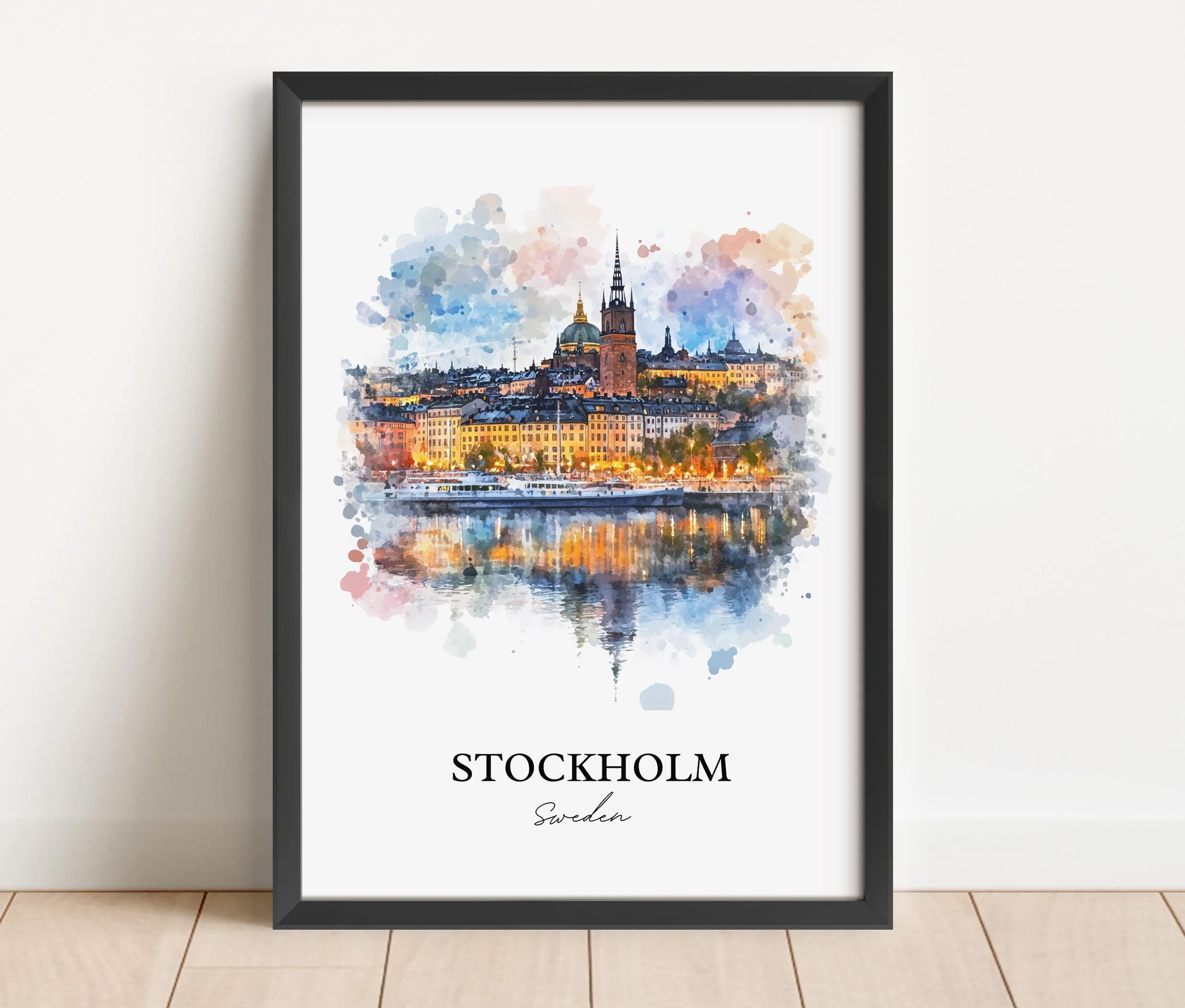 Stockholm, Sweden – Watercolor Art Print - Image 3