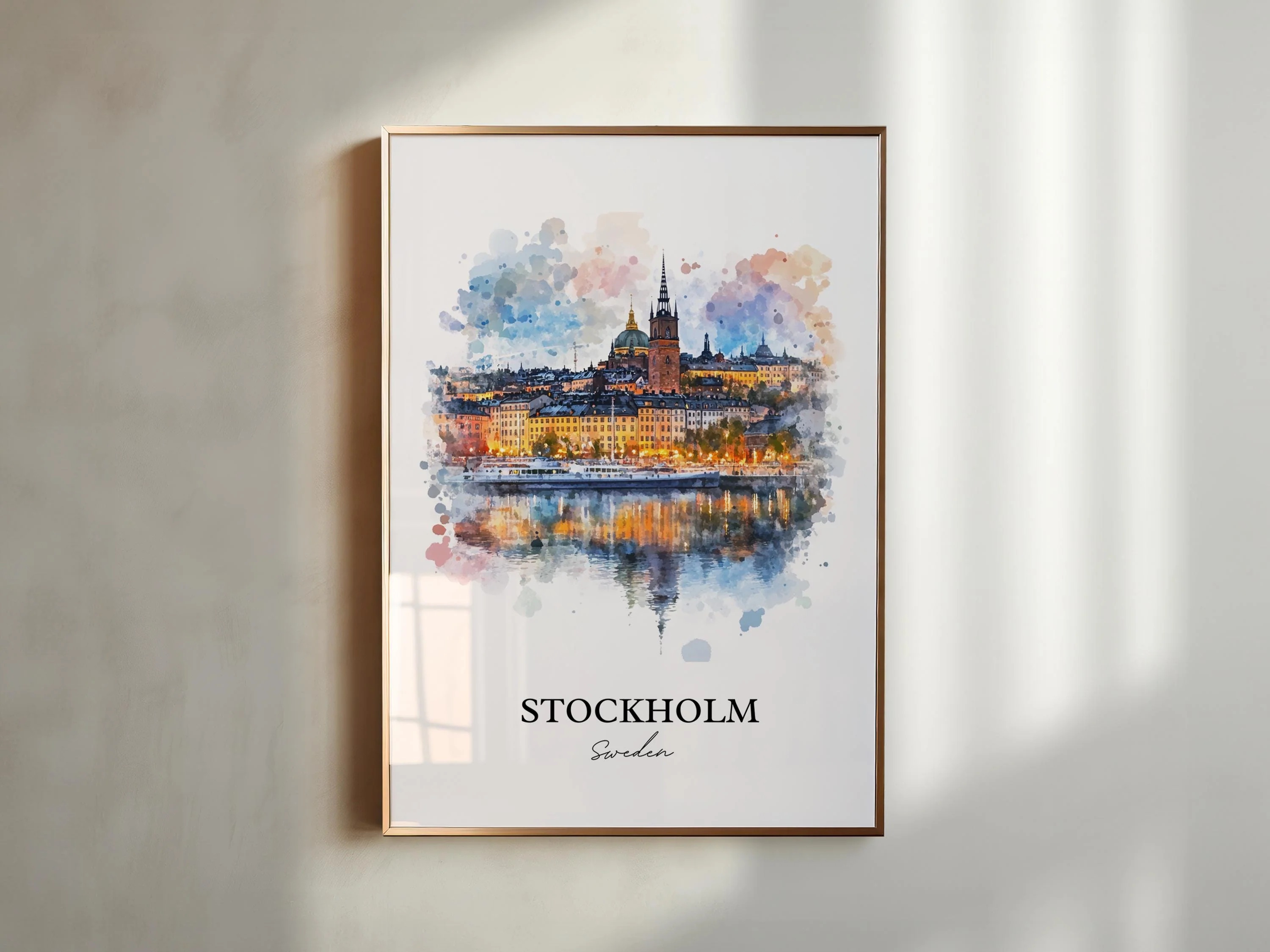 Stockholm, Sweden – Watercolor Art Print - Image 4