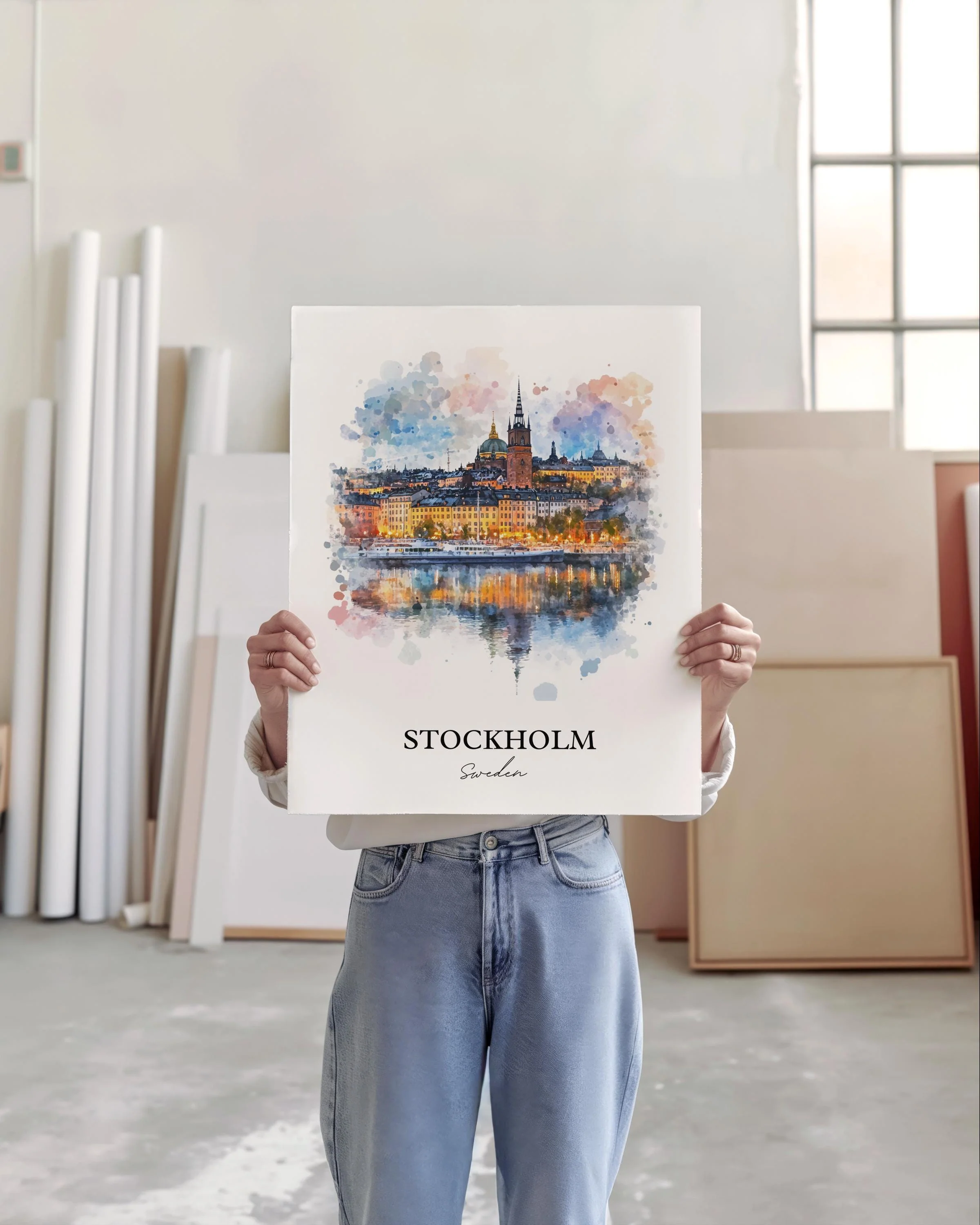 Stockholm, Sweden – Watercolor Art Print - Image 6