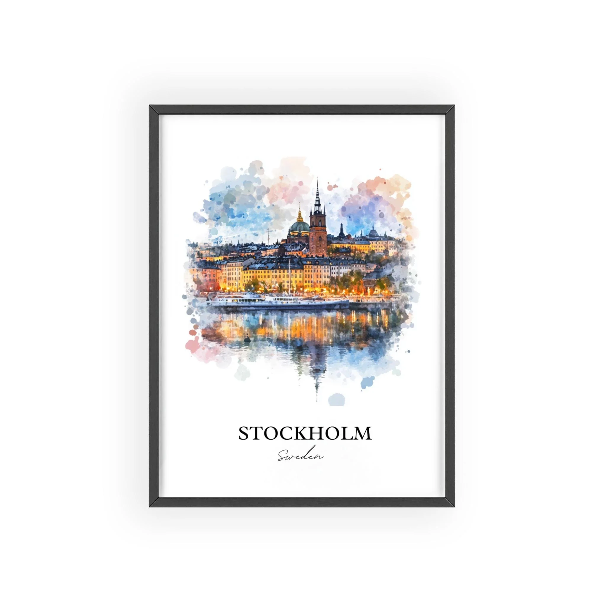 Stockholm, Sweden – Watercolor Art Print - Image 7